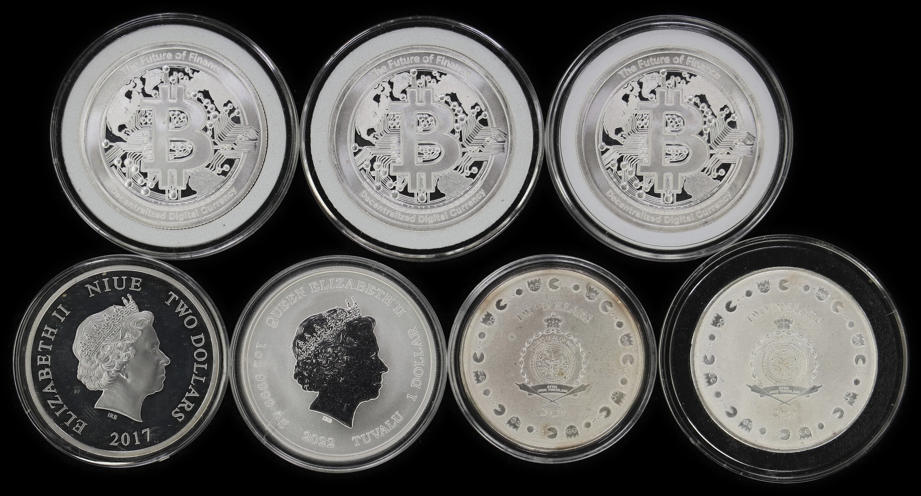 (7 oz, 217.728 g ASW). Mixed World. Lot of (7) Mixed Date 1 oz Silver $2.