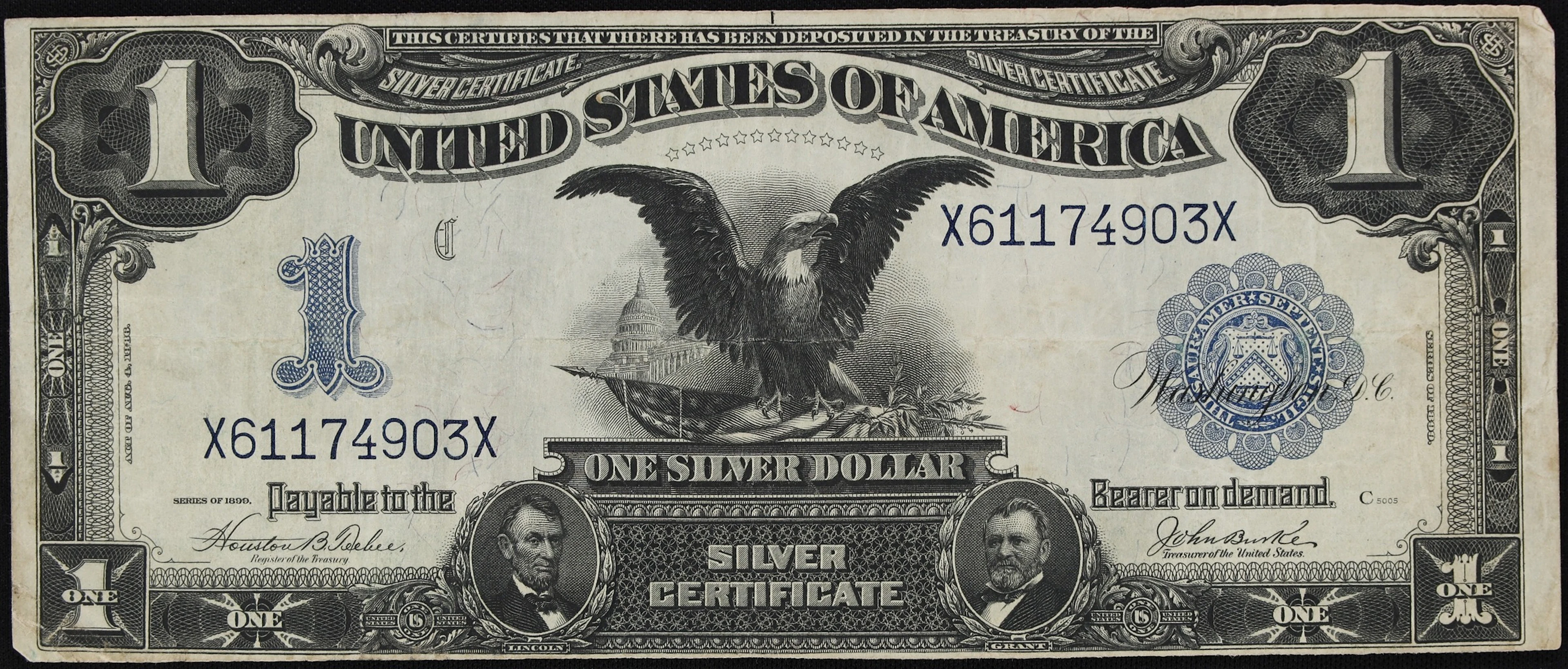 Fr. 233. 1899 $1 Silver Certificate. Very Fine.
