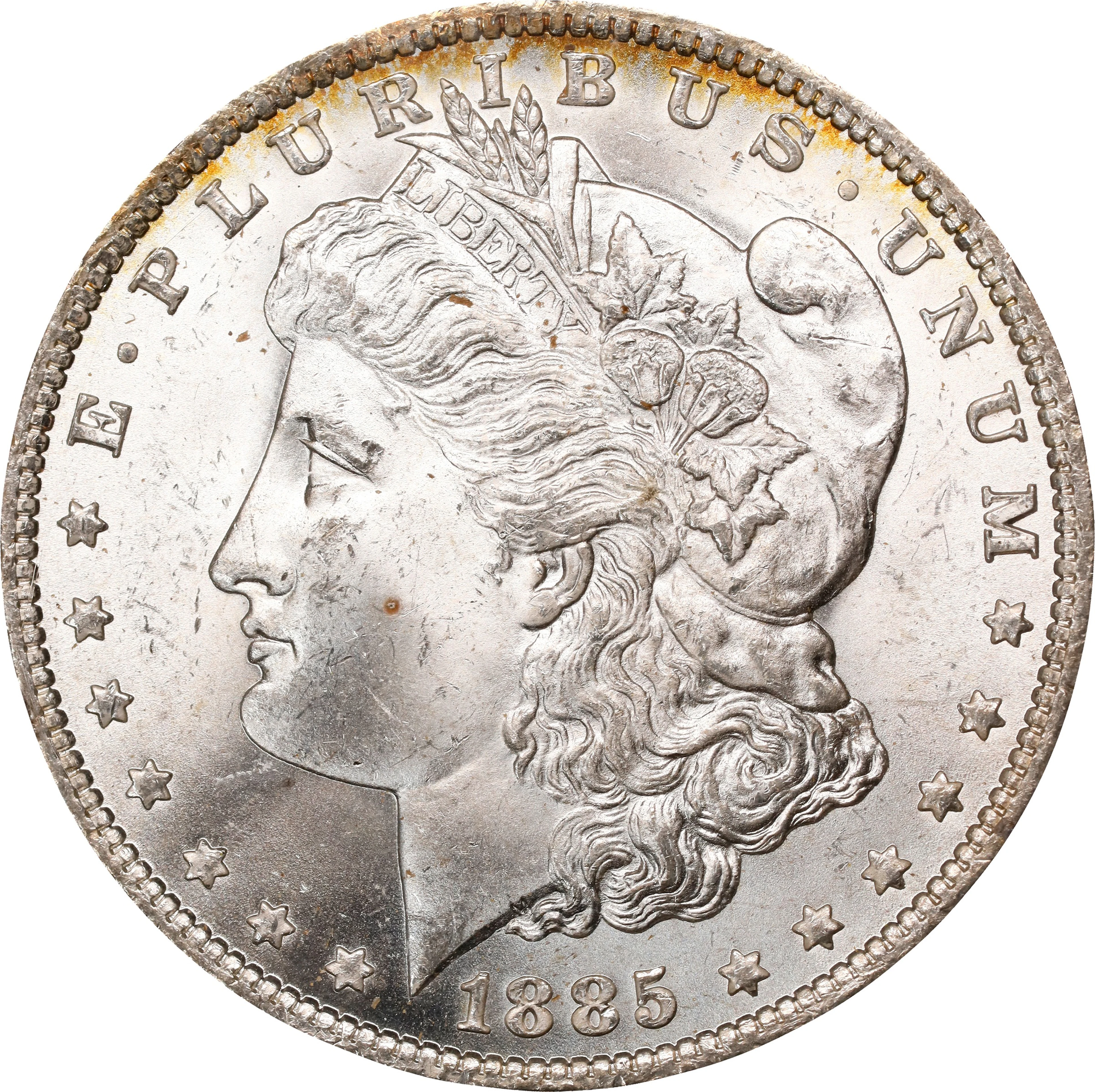 1885-O Morgan Silver Dollar. MS-64 (PCGS). OGH Generation 1.2 Rattler.