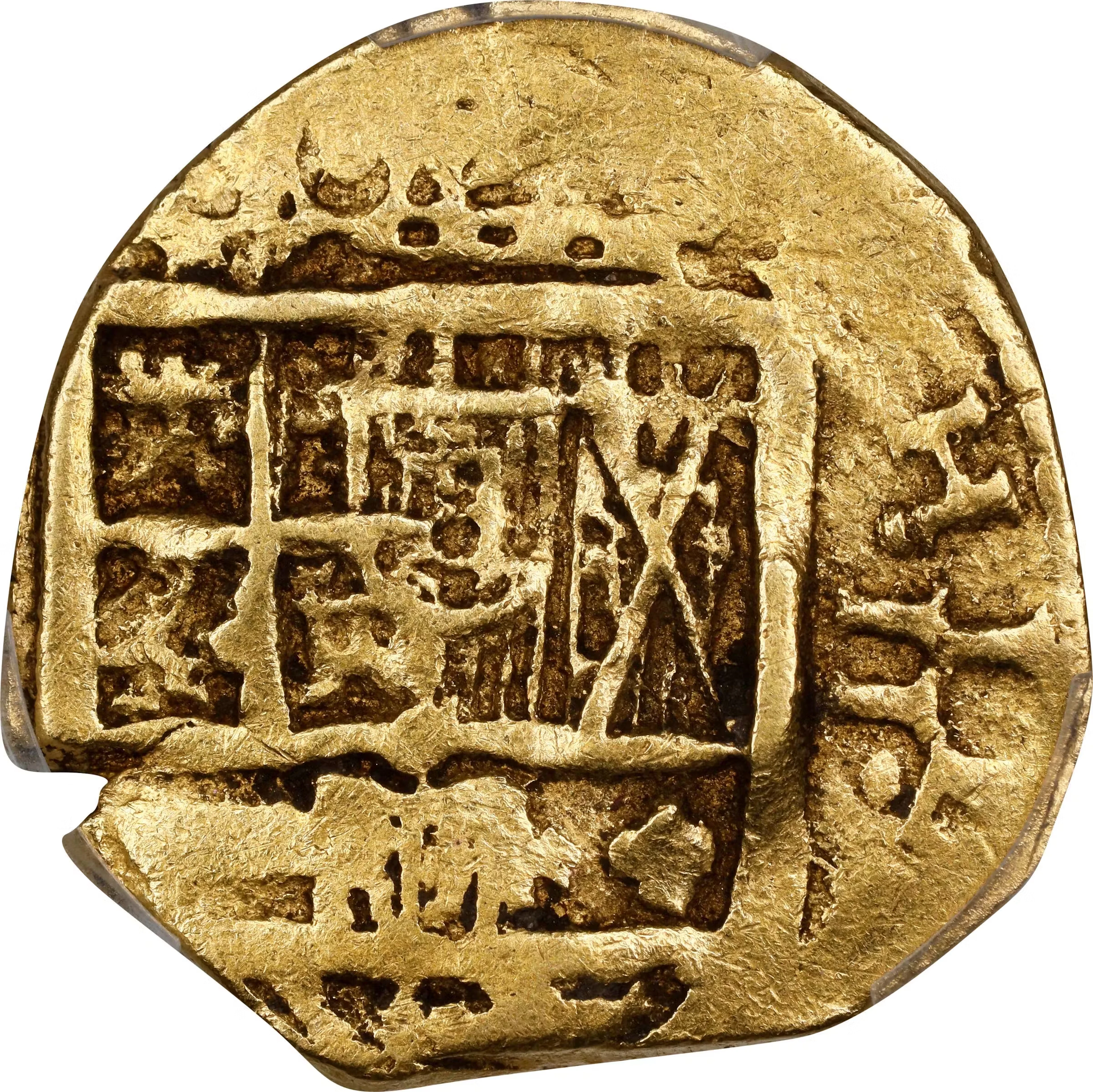 SPANISH COLONIAL. Cob 2 Escudos, ND (1598-1665). Uncertain Mint. PCGS VF-35.