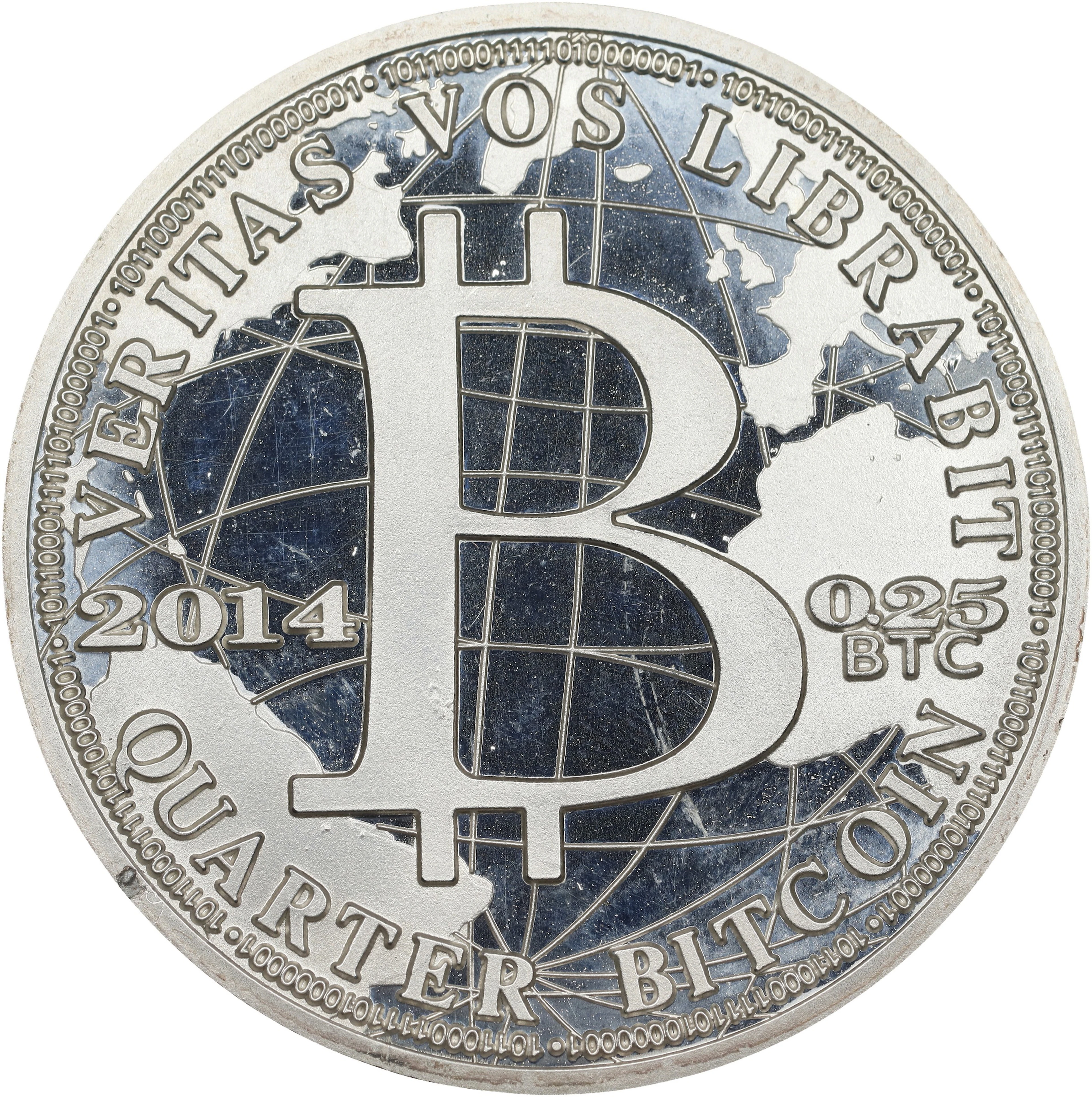 (1 oz, 31.104 g ASW). Bitcoin 1 oz Silver Round.