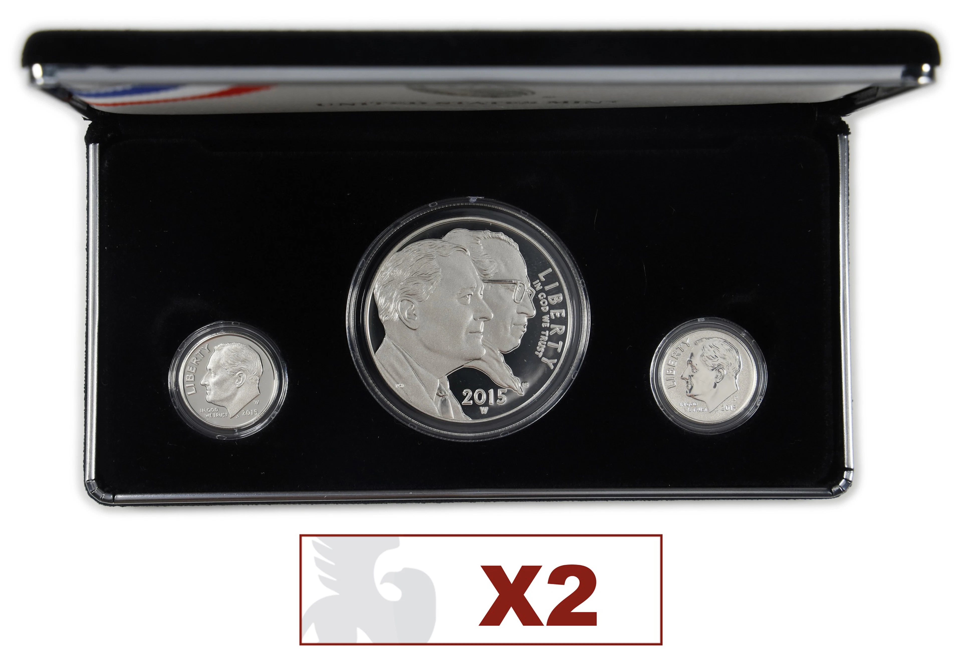 (1.836 oz, 57.115 g ASW). Lot of (2) 2015 March of Dimes Special Silver