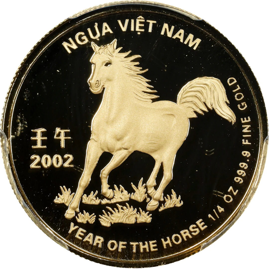 VIETNAM. Gold 20000 Dong, 2002. Lunar Series, Year of the Horse. PCGS