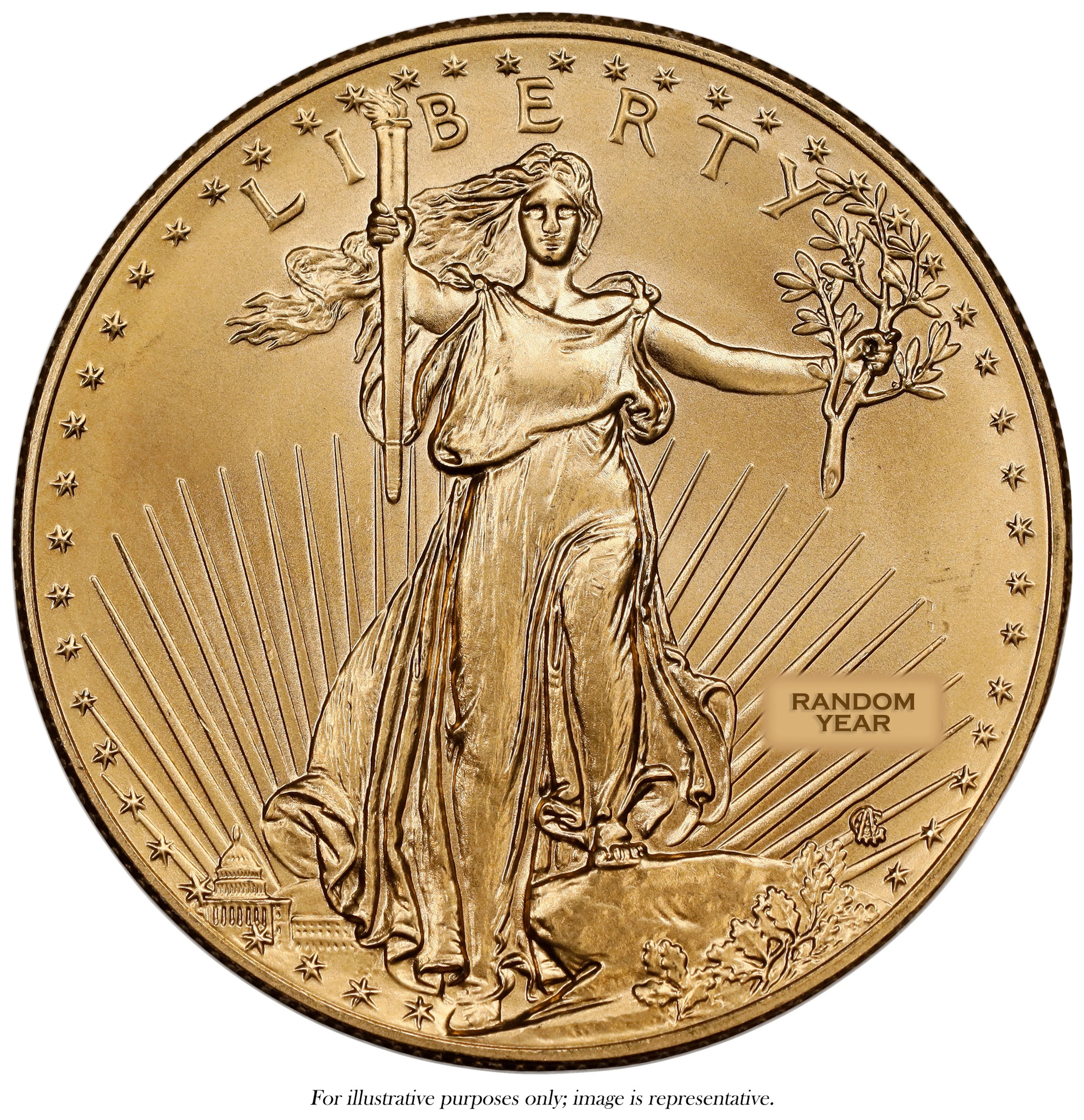 (1 oz, 31.104 g AGW). American Gold Eagle $50.