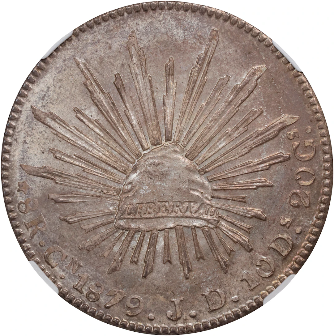 MEXICO. 8 Reales, 1879-Cn JD. Culiacan Mint. NGC MS-63.