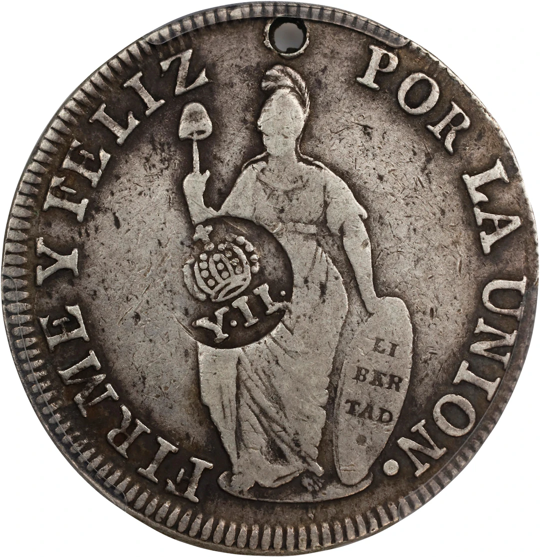 PHILIPPINES. Philippines - Peru. 8 Reales, ND (1834-37). Manila Mint.