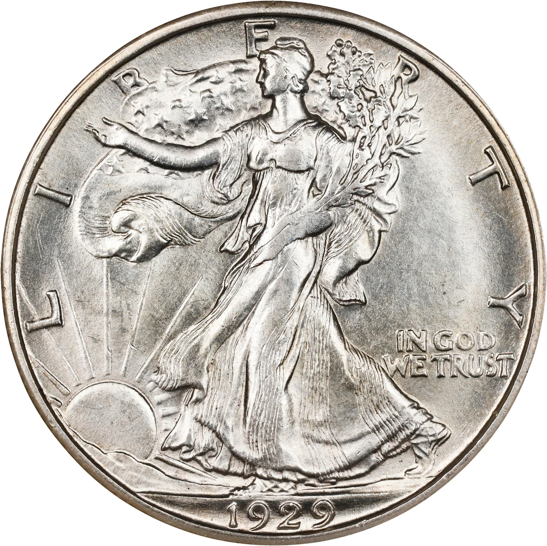 1929-D Walking Liberty Half Dollar. MS-62 (NGC).