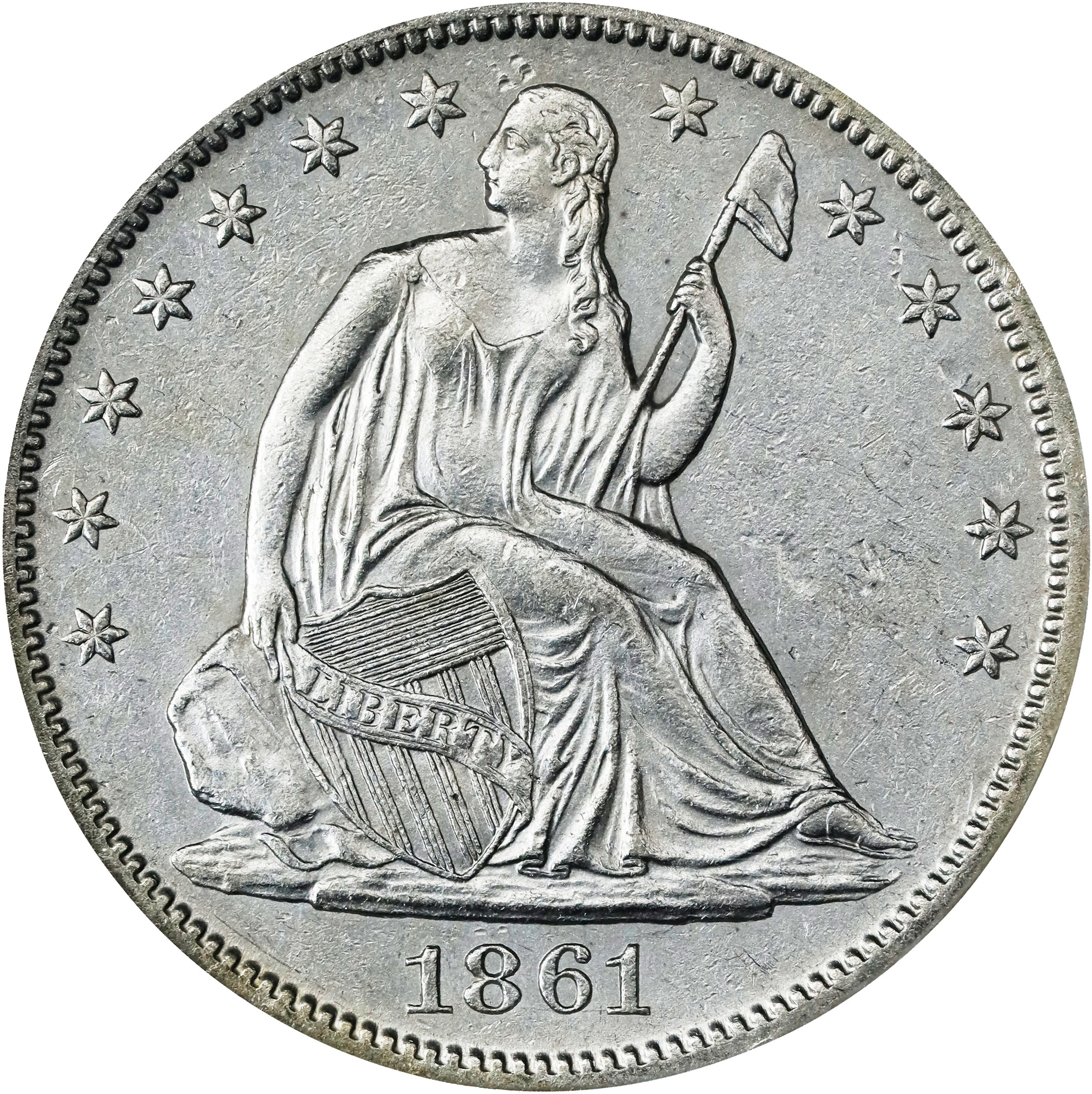 1861-O Liberty Seated Half Dollar. State of Louisiana Issue. W-04.
