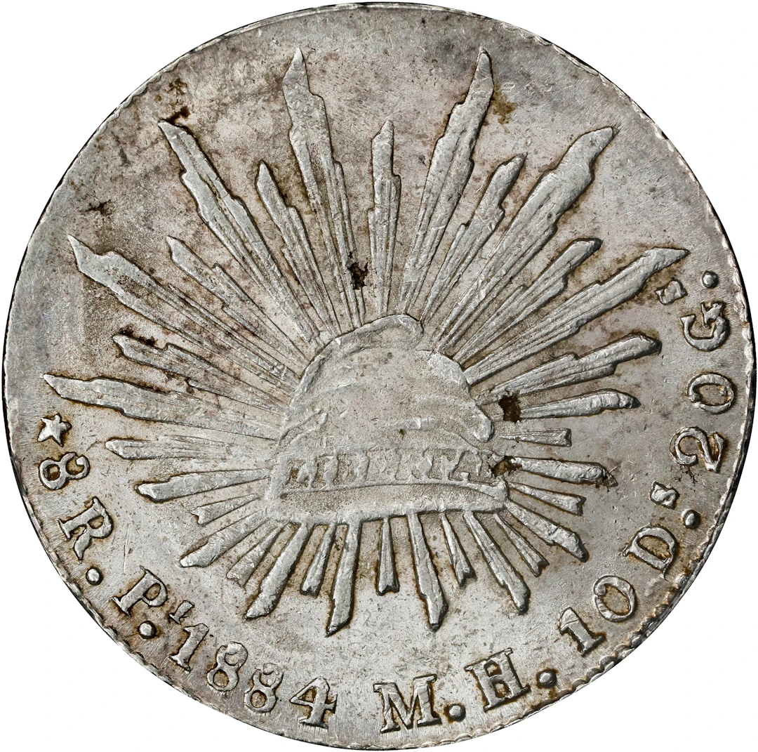 MEXICO. 8 Reales, 1884-Pi MH. San Luis Potosi Mint. PCGS MS-62.