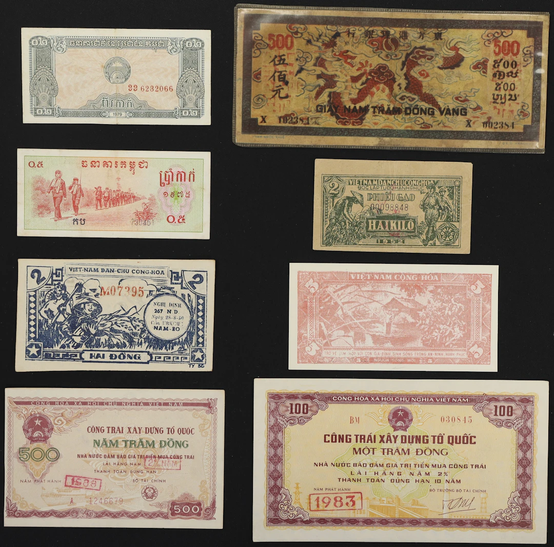 MIXED LOTS. Lot of (8). Cambodia & Vietnam. Mixed Banks. Mixed Denominations