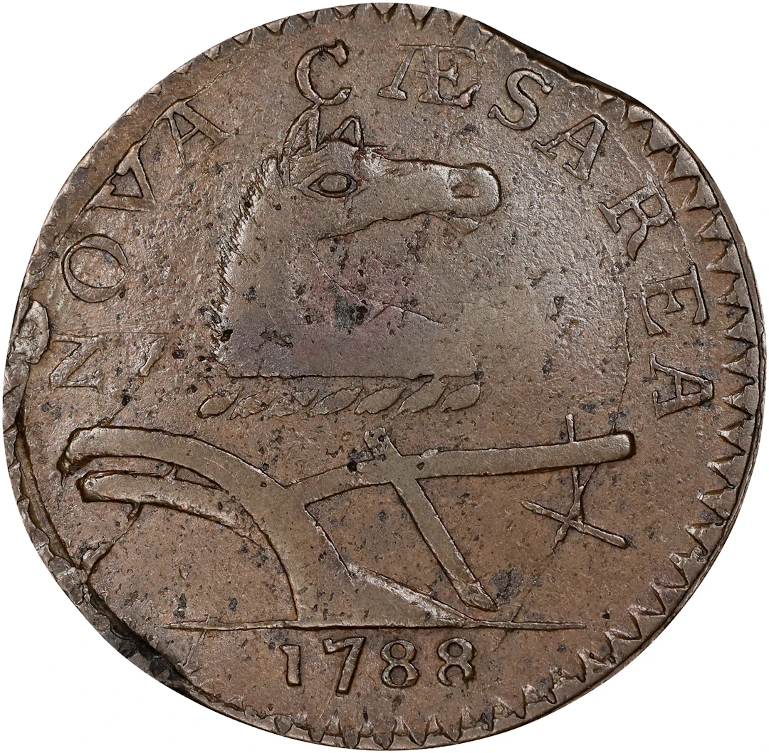 1788 New Jersey Copper. Maris 65-u, W-5495. Rarity-3. Head Right. EF-40 (PCGS).