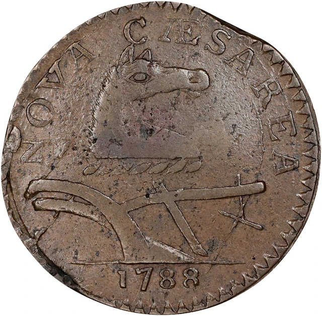 1788 New Jersey Copper. Maris 65-u, W-5495. Rarity-3. Head Right. EF-40 (PCGS).
