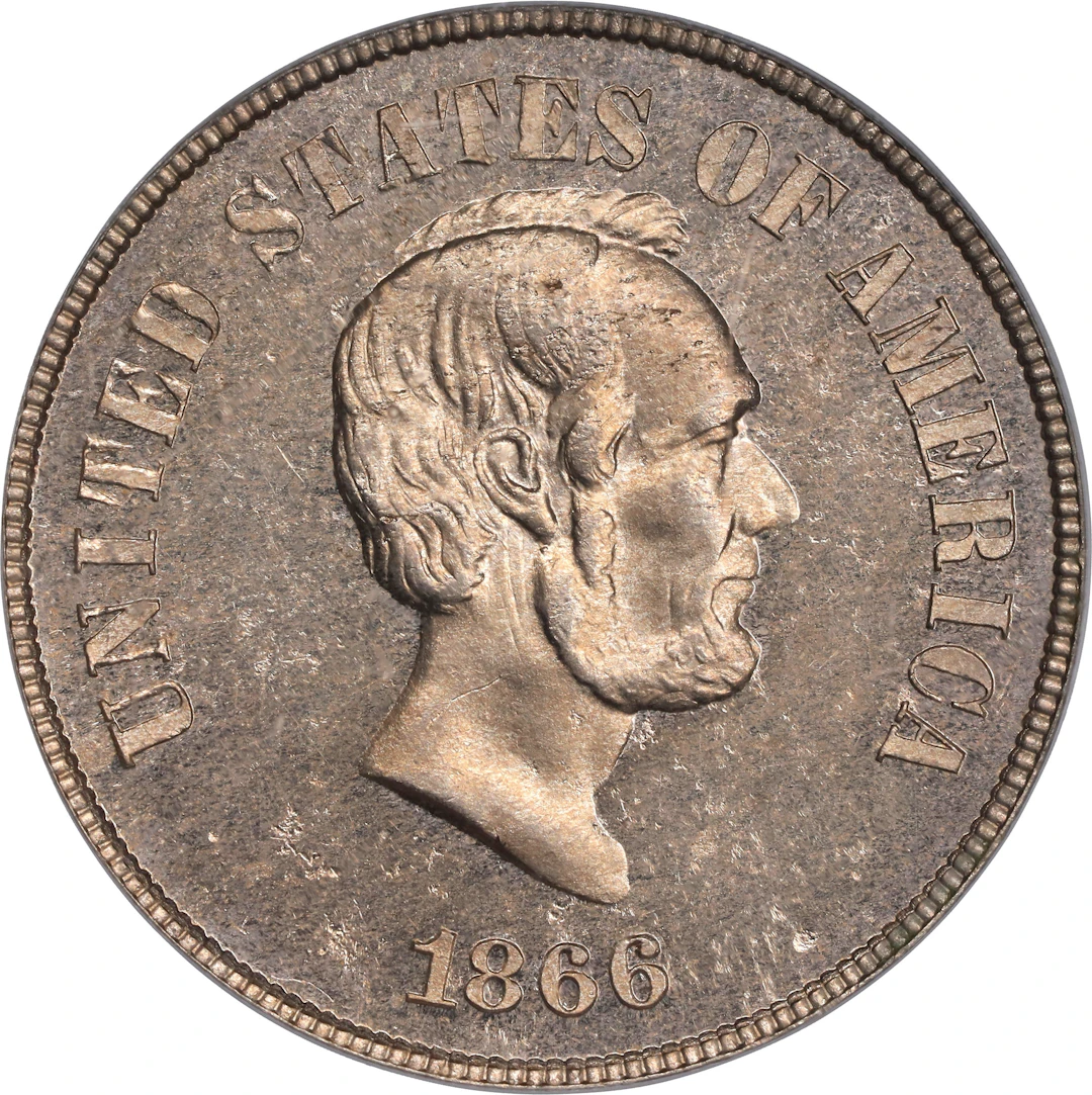 1866 Pattern Lincoln Five Cents. Judd-486, Pollock-575, Cunningham