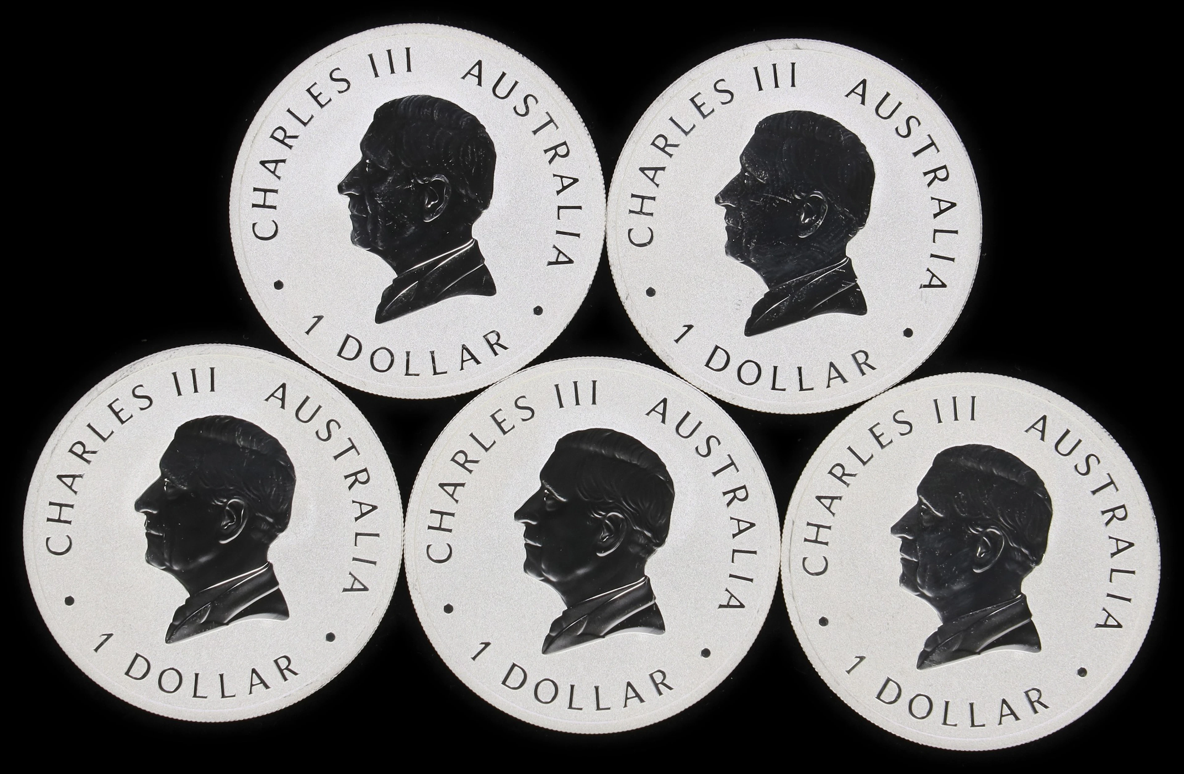 (5 oz, 155.52 g ASW). Australia. Lot of (5) 2026 1 oz Silver Wedge-Tailed