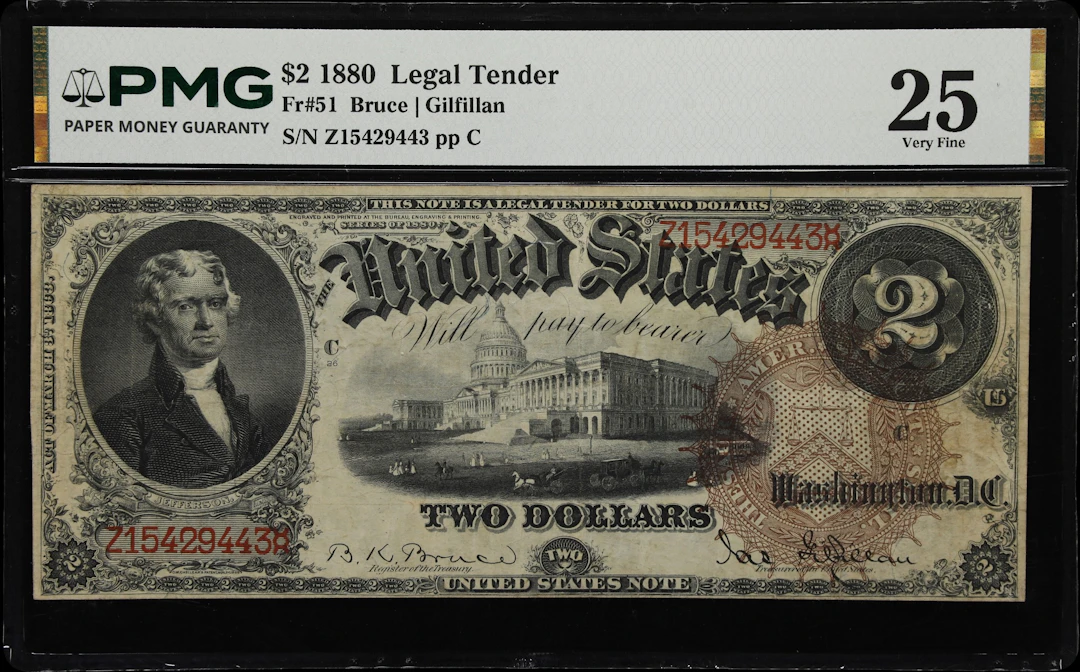 Fr. 51. 1880 $2 Legal Tender Note. PMG Very Fine 25.