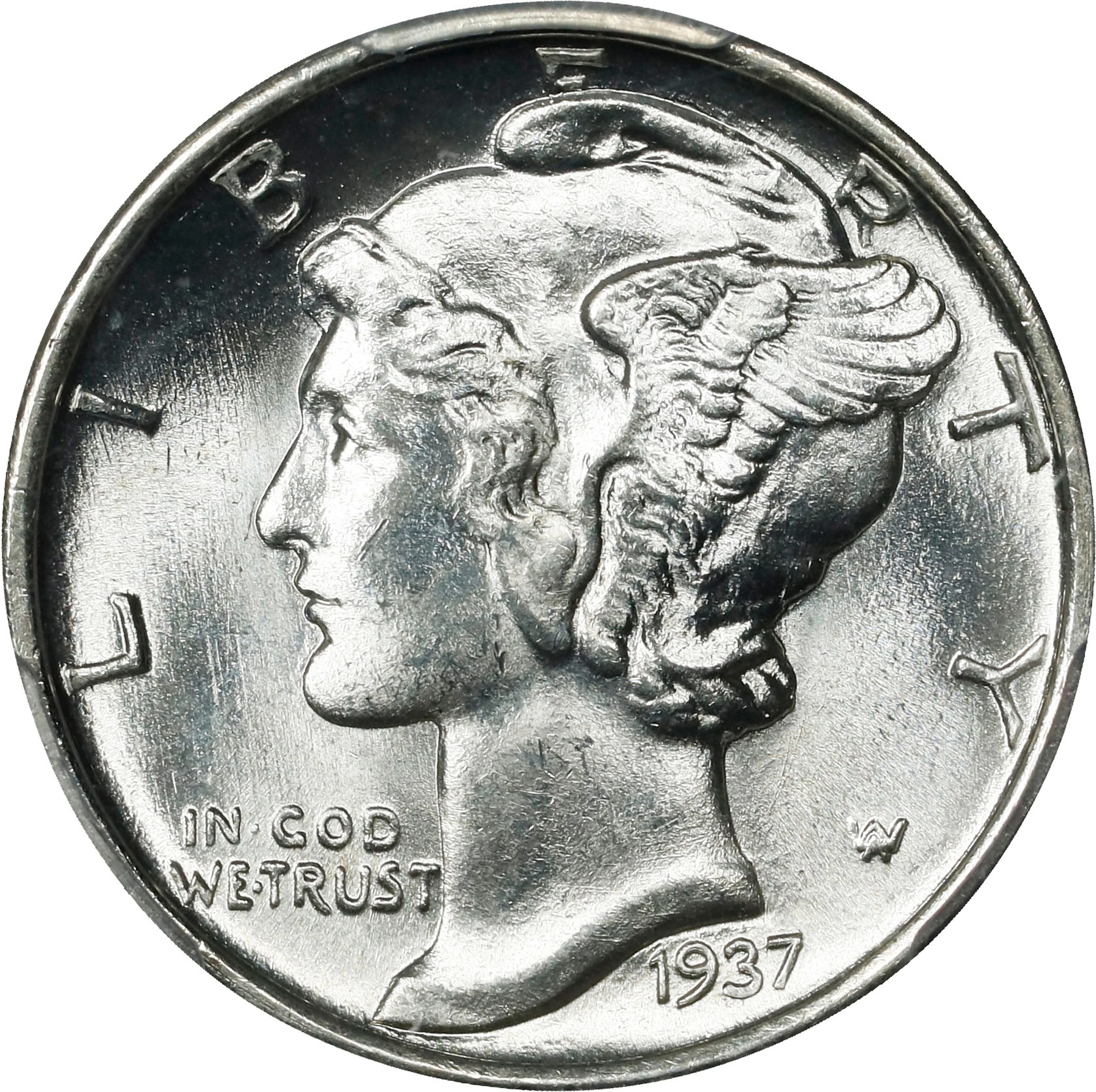 1937-S Mercury Dime. FS-101. Doubled Die Obverse. MS-65 (PCGS).