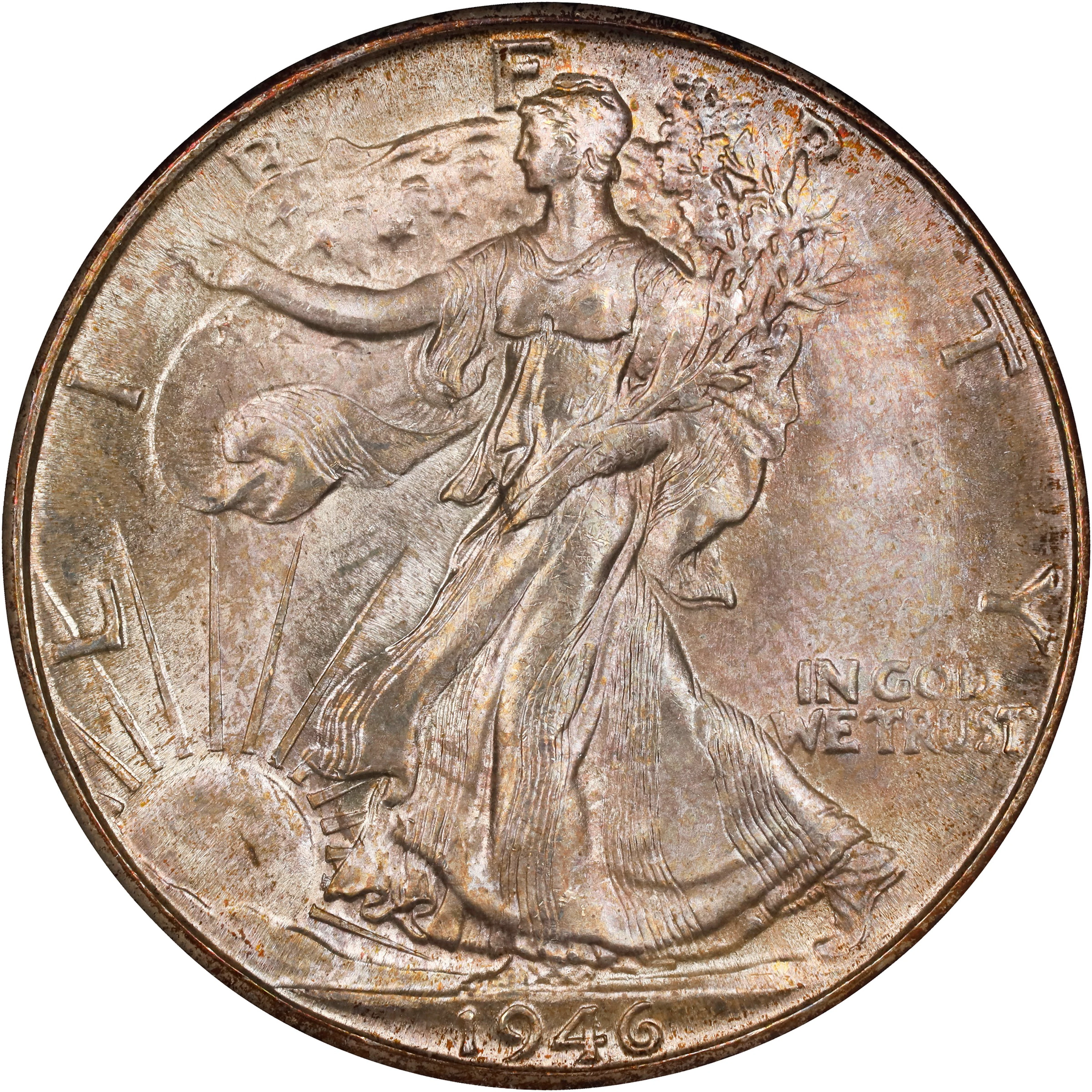 1946-D Walking Liberty Half Dollar. MS-66 (NGC).