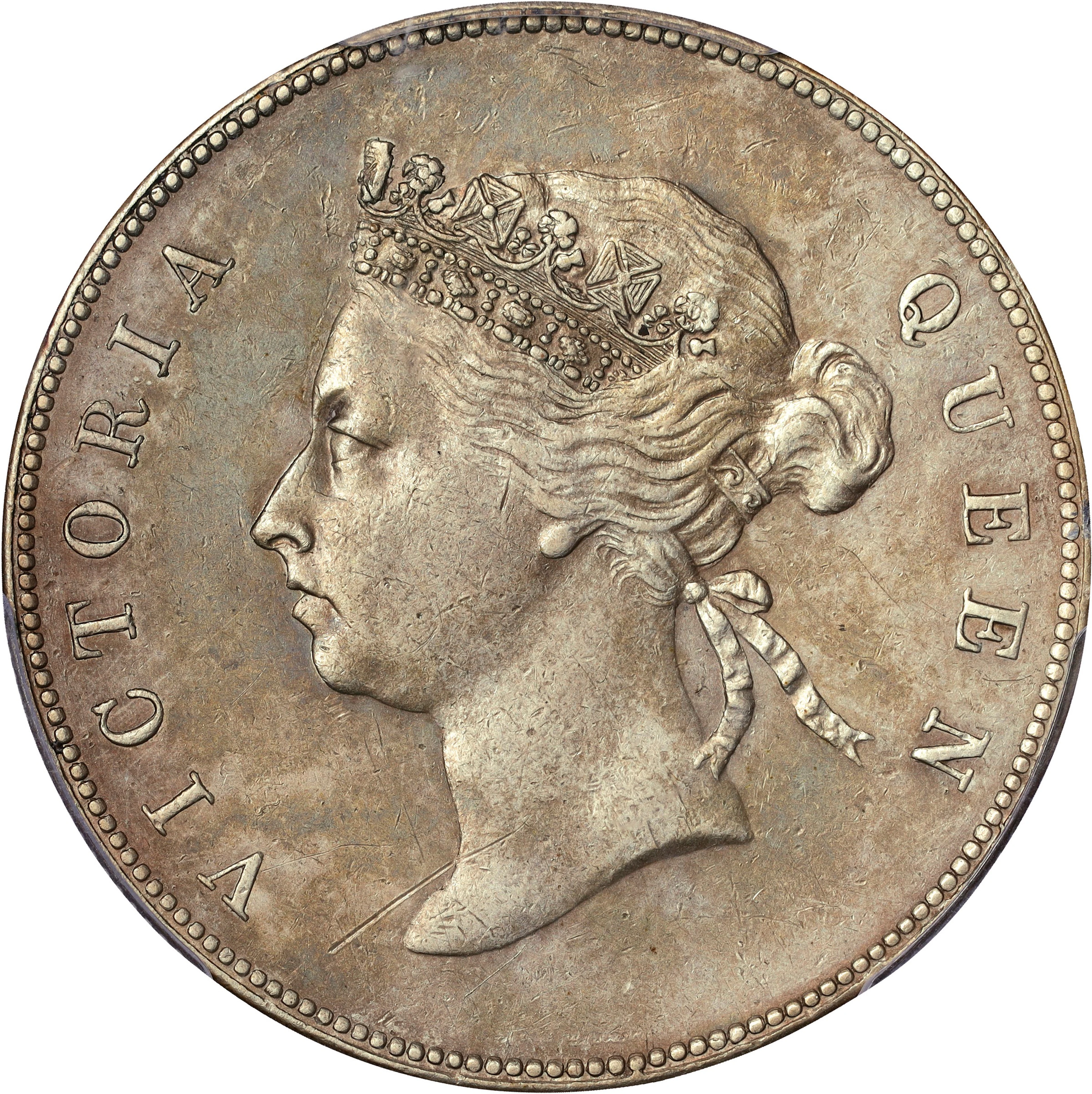 (t) HONG KONG (SAR). 50 Cents, 1891. London Mint. Victoria. PCGS Genuine--Cleane