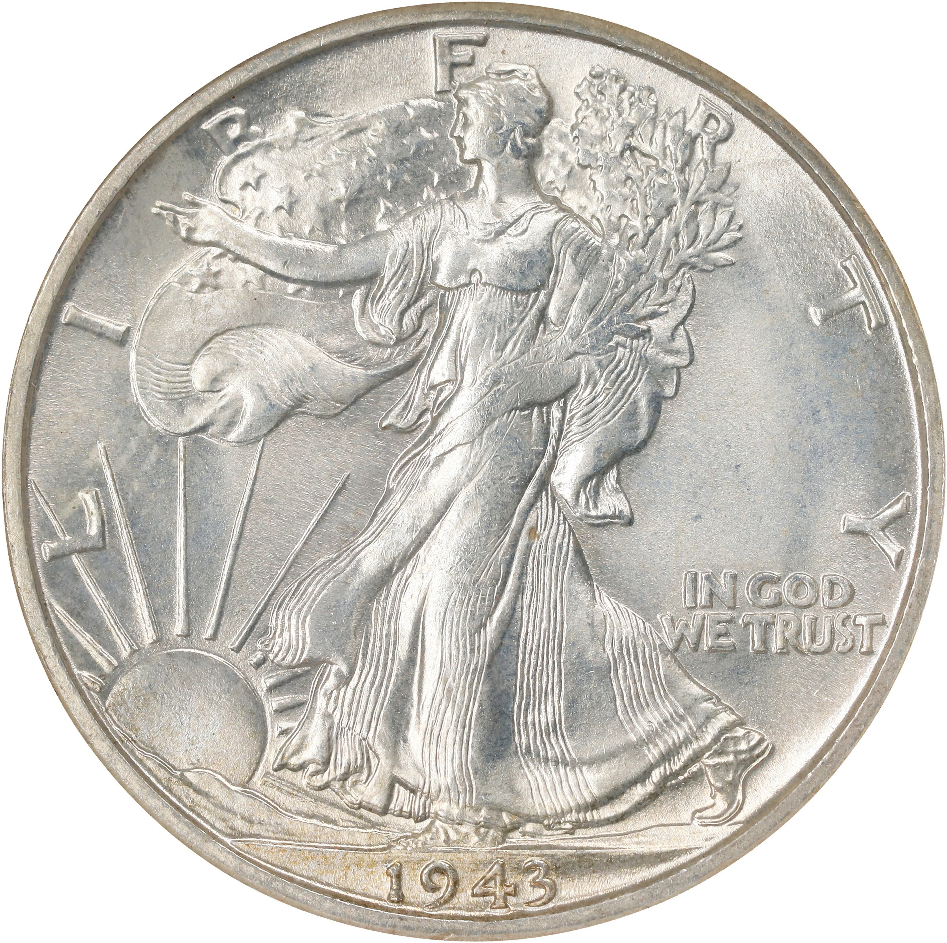 1943-S Walking Liberty Half Dollar. MS-66 (NGC).