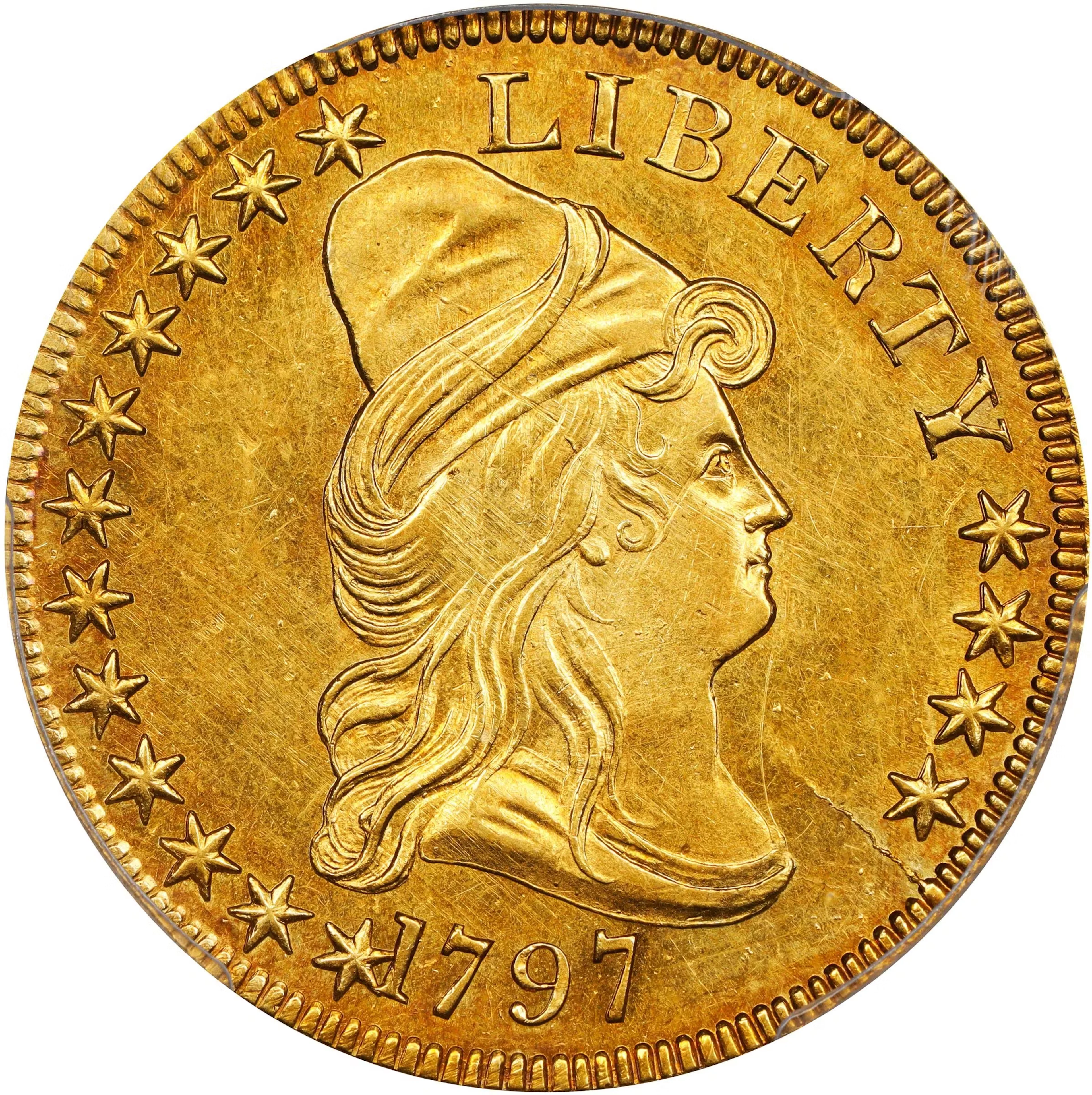 1797 Capped Bust Right Eagle. Small Eagle. BD-1, Taraszka-7. Rarity-5.