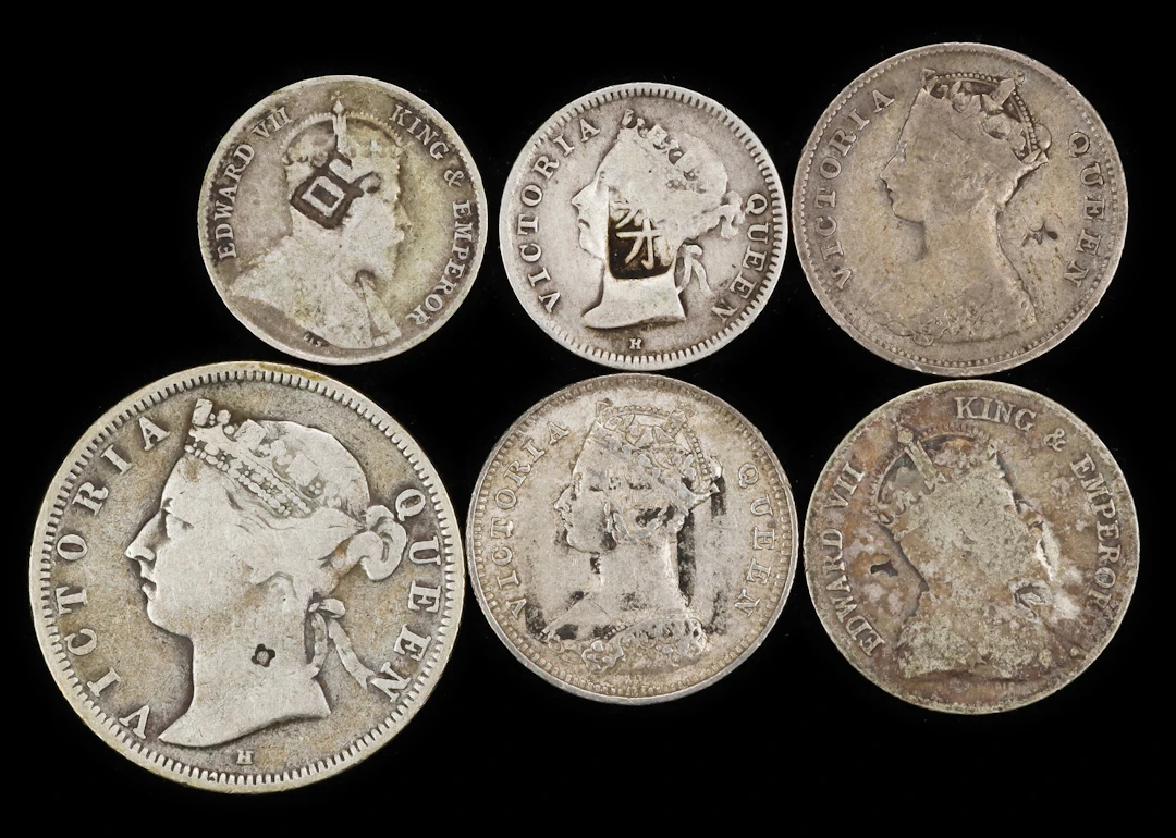 HONG KONG (SAR). Sextet of Chopmarked Silver Minors (6 Pieces), 1891-1904.