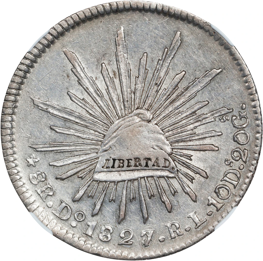 MEXICO. 8 Reales, 1827/8-Do RL. Durango Mint. NGC AU Details--Obverse