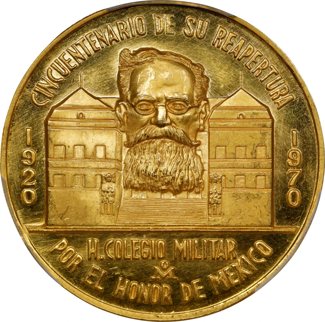 MEXICO. 50th Anniversary of Military College Gold Medal, 1970-Mo.