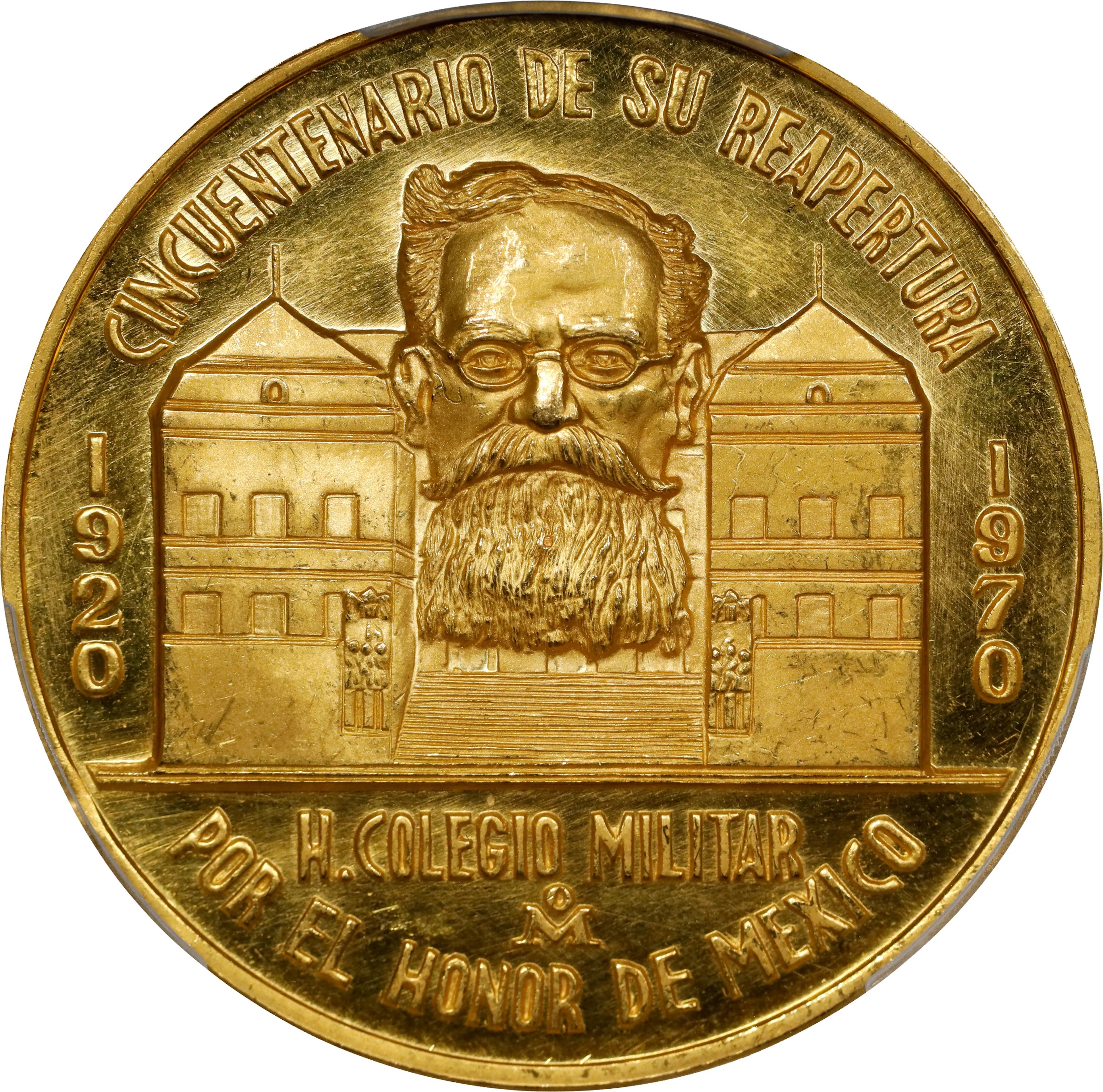 MEXICO. 50th Anniversary of Military College Gold Medal, 1970-Mo.