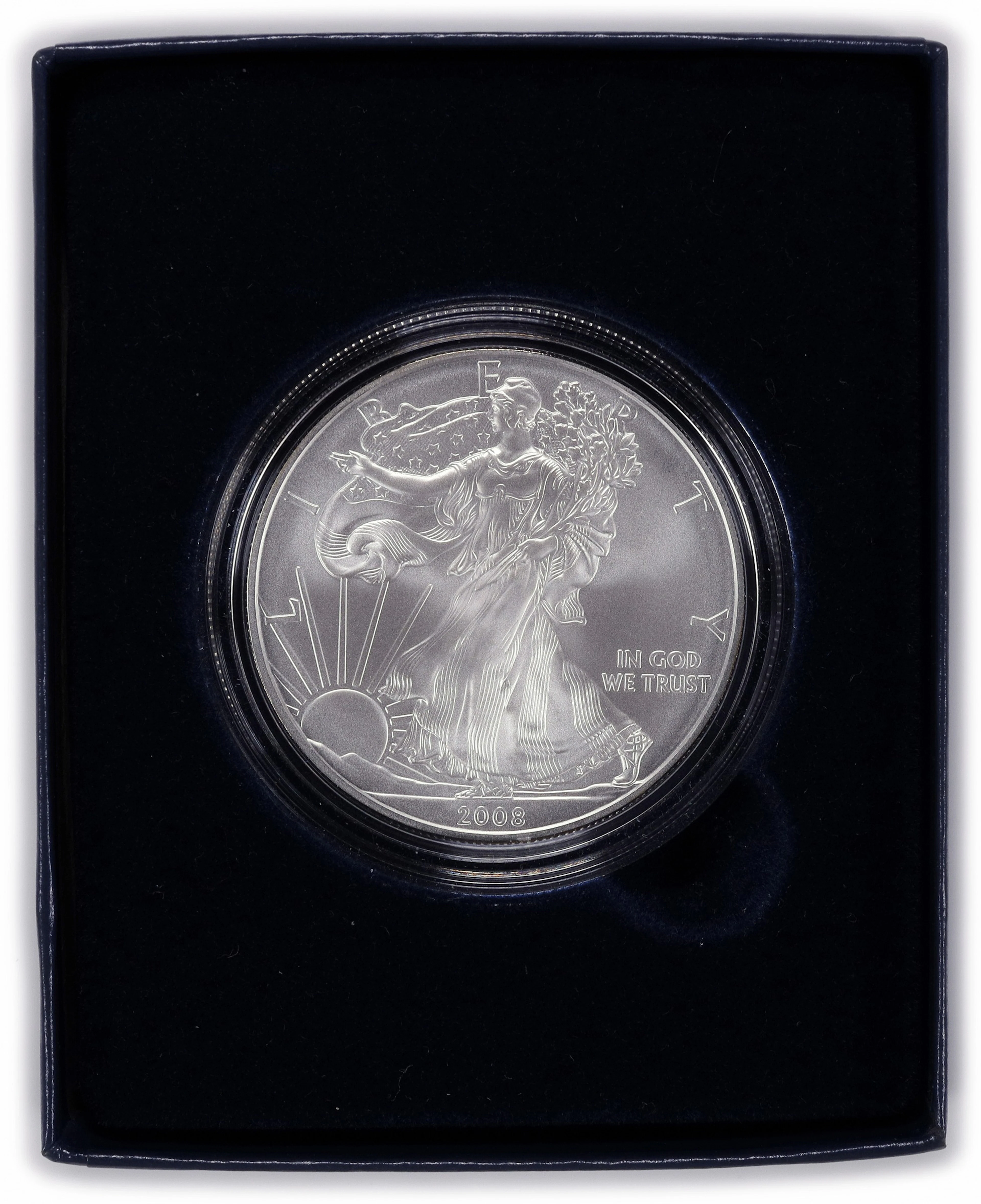(1 oz, 31.104 g ASW). 2008-W American Silver Eagle. Uncirculated.