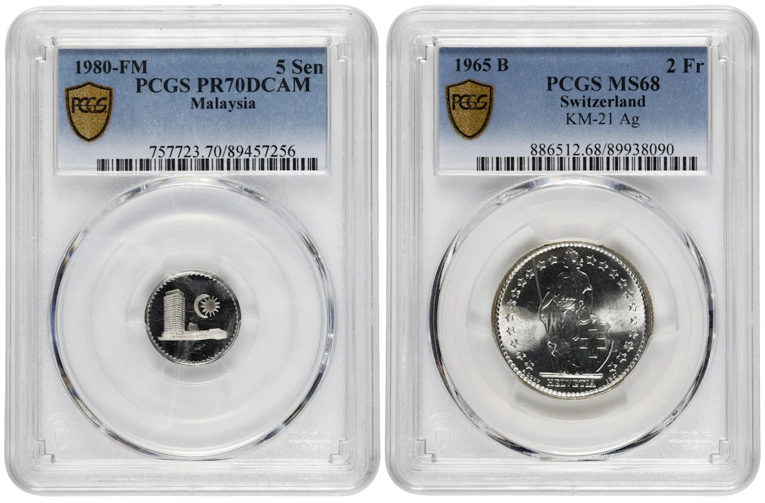 MIXED LOTS. Duo of Mixed Denominations (2 Pieces), 1965 & 1980. Both