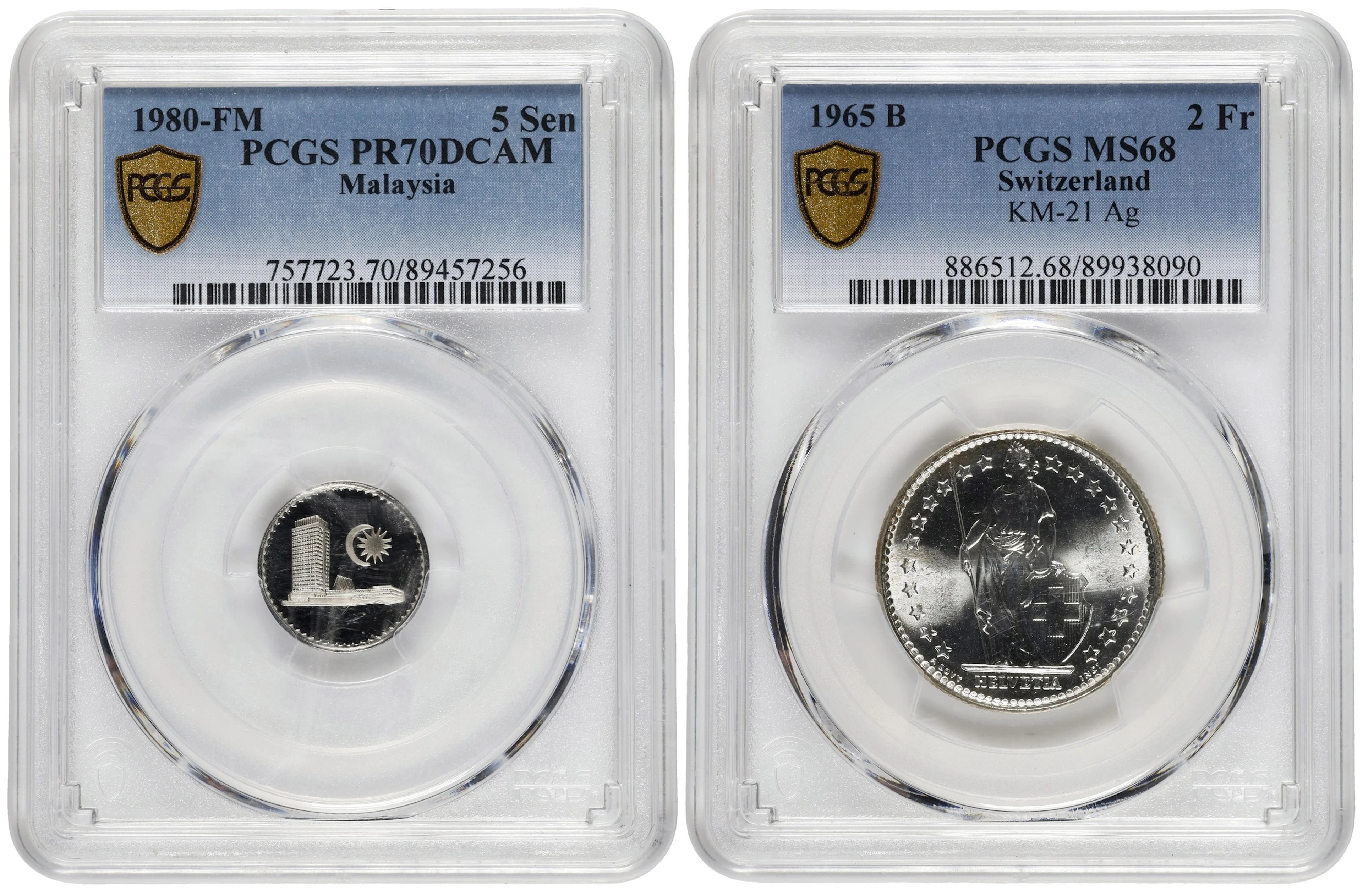 MIXED LOTS. Duo of Mixed Denominations (2 Pieces), 1965 & 1980. Both