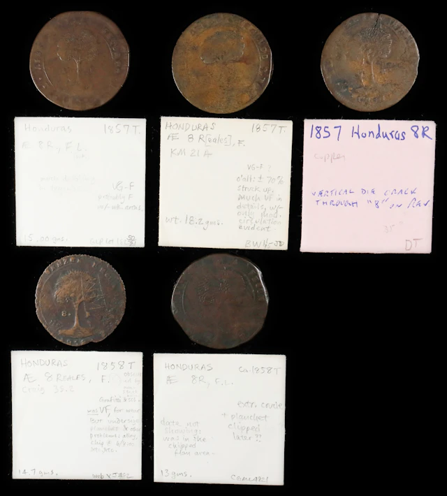 HONDURAS. Provisional Government. Quintet of 8 Reales (5 Pieces)