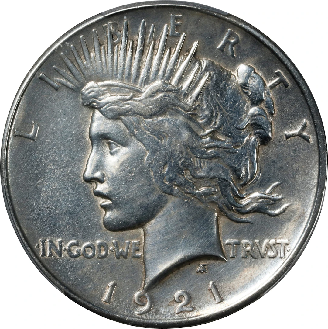 1921 Peace Silver Dollar. High Relief. AU Details--Polished (PCGS).