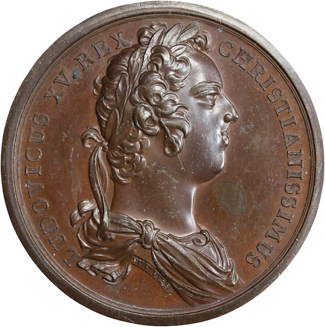 1720 Louisbourg Fortified Medal. Adult Bust. Betts-147. Bronze. MS-62