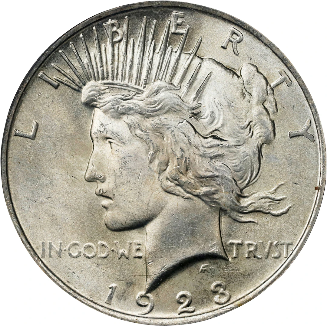 1923 Peace Silver Dollar. MS-63 (PCGS). OGH Generation 2.0 Doily.