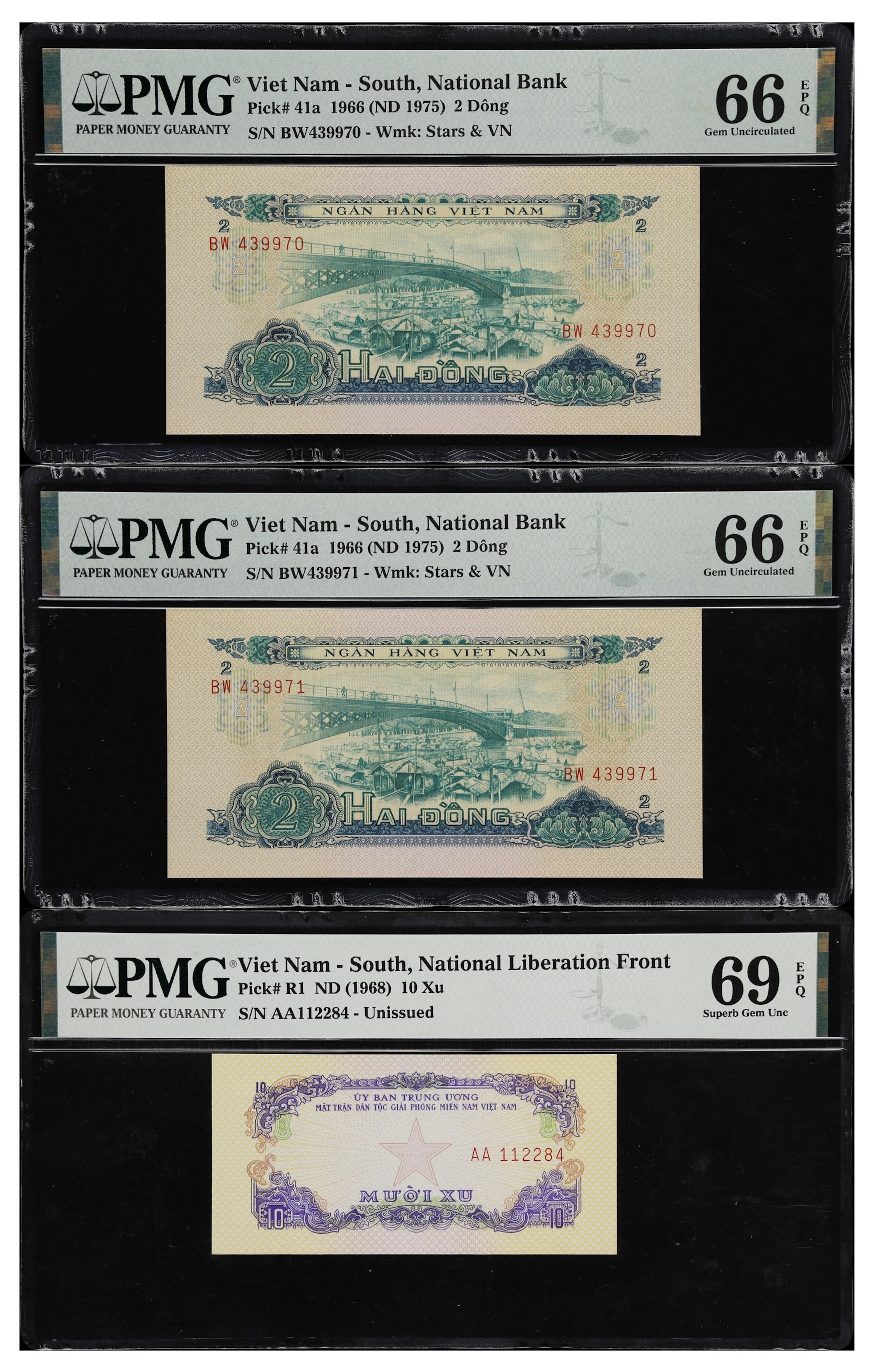 VIETNAM, SOUTH. Lot of (3). National Bank of Vietnam & Central Committee