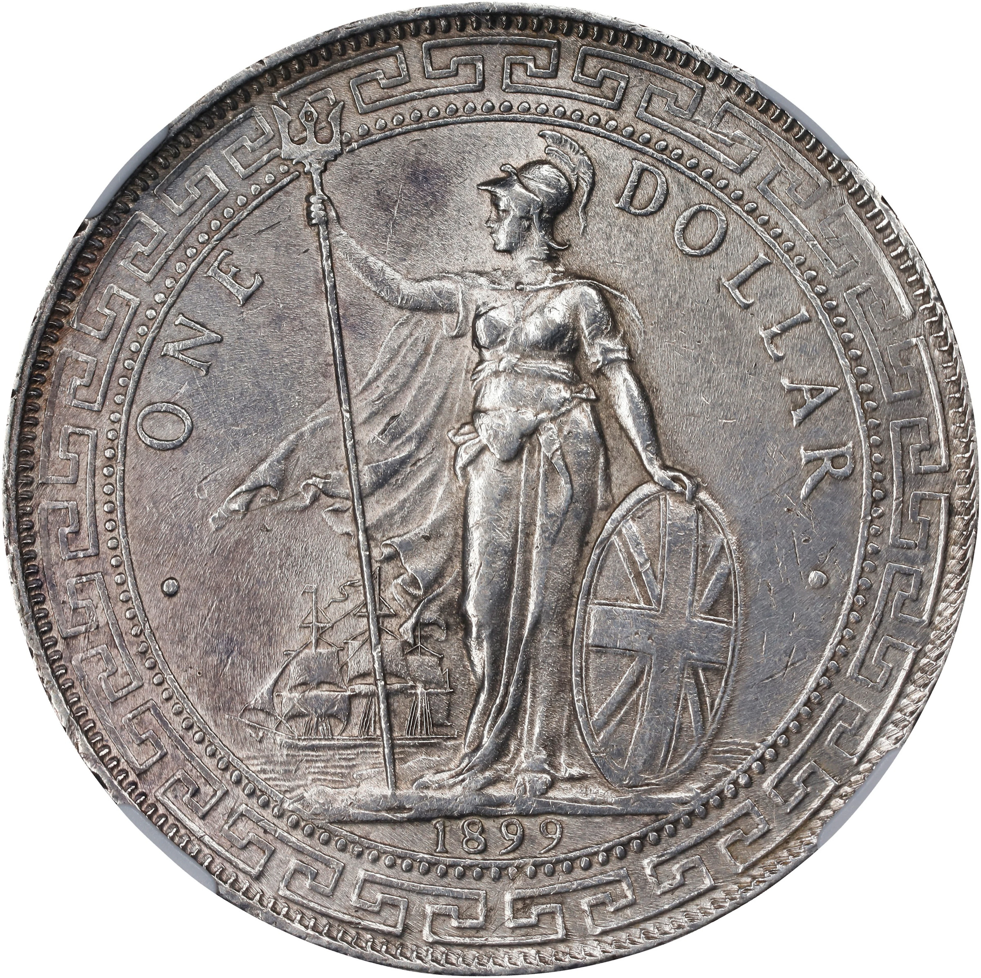 GREAT BRITAIN. Trade Dollar, 1899-B. Bombay Mint. Victoria. NGC AU-58.