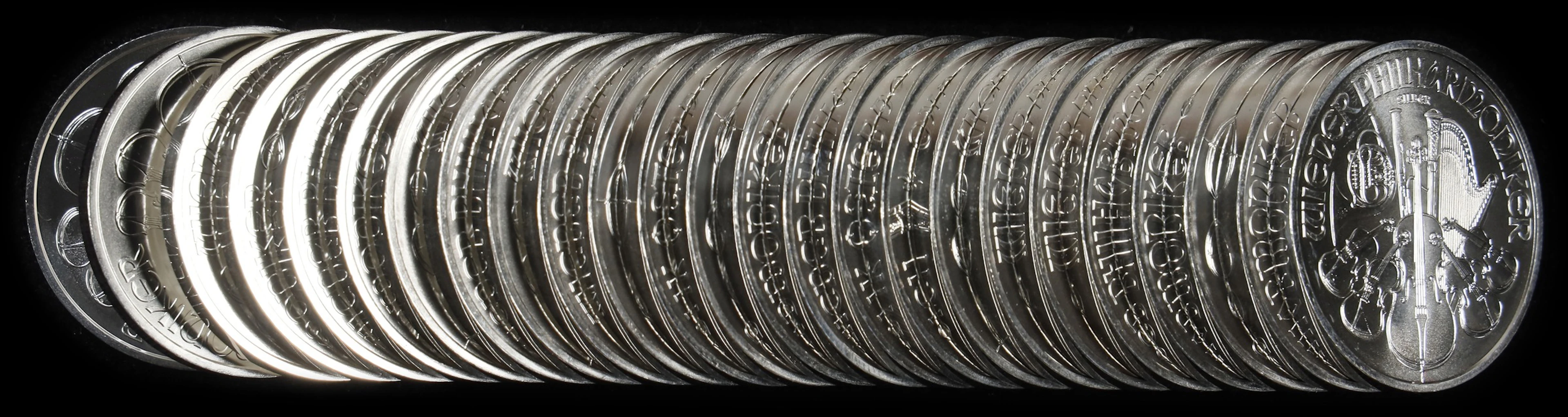 (25 oz, 777.6 g ASW). Austria. Lot of (25) 2022 1 oz Silver Philharmonics.
