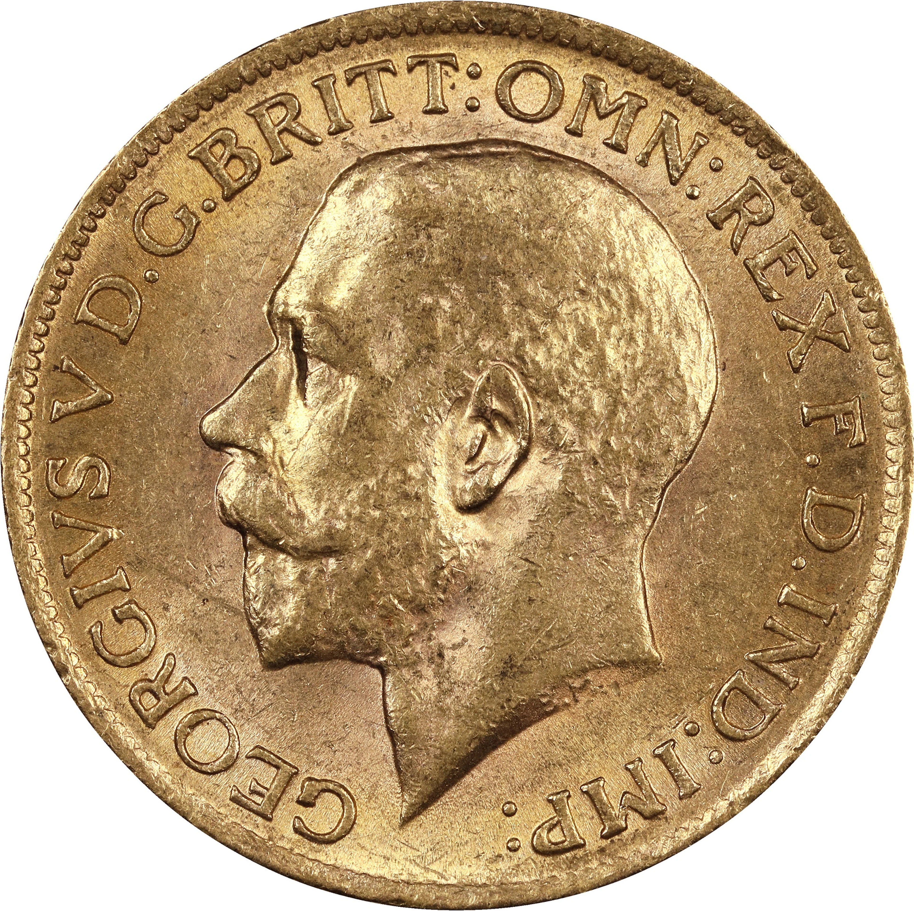 (0.236 oz, 7.325 g AGW). Great Britain. 1915 Gold Sovereign.