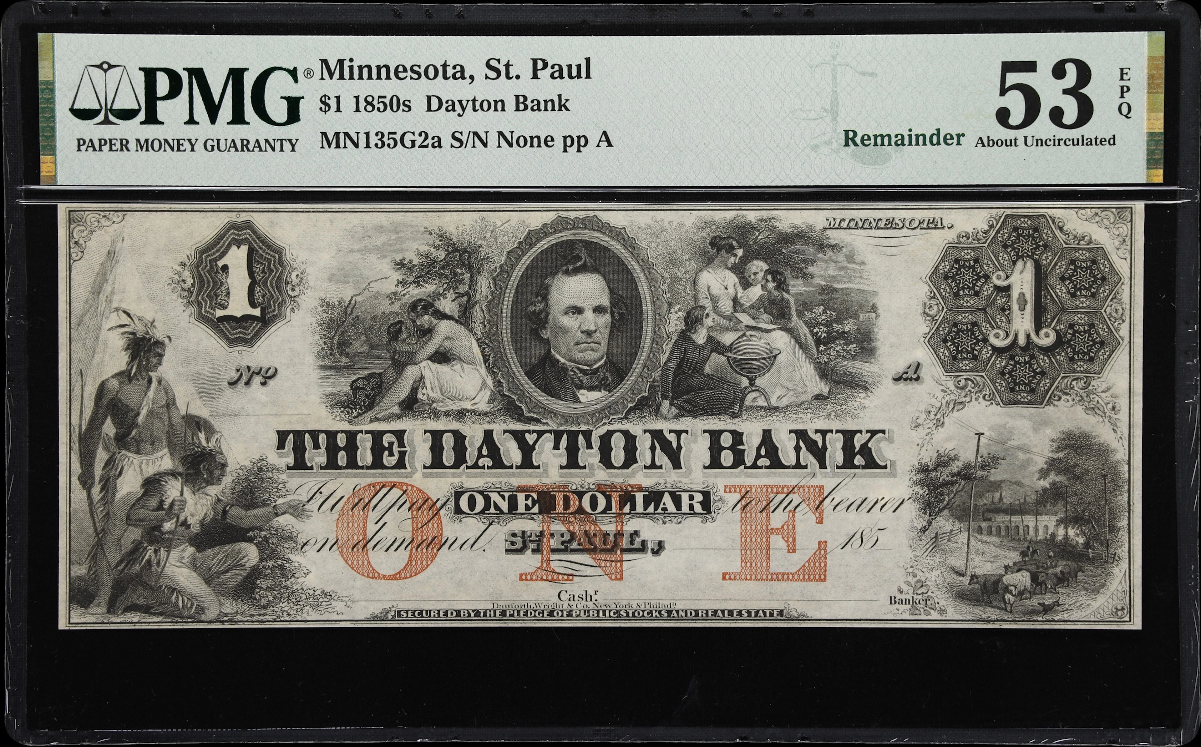 St. Paul, Minnesota. Dayton Bank. 185x $1. PMG About Uncirculated