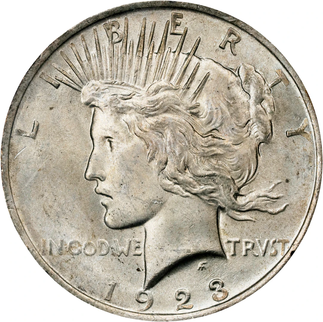 1923 Peace Silver Dollar. MS-64 (PCGS). OGH Generation 1.2 Rattler.