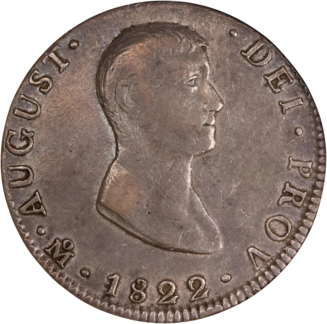 MEXICO. 8 Reales, 1822-Mo JM. Mexico City Mint. Agustin I Iturbide. NGC AU-50.