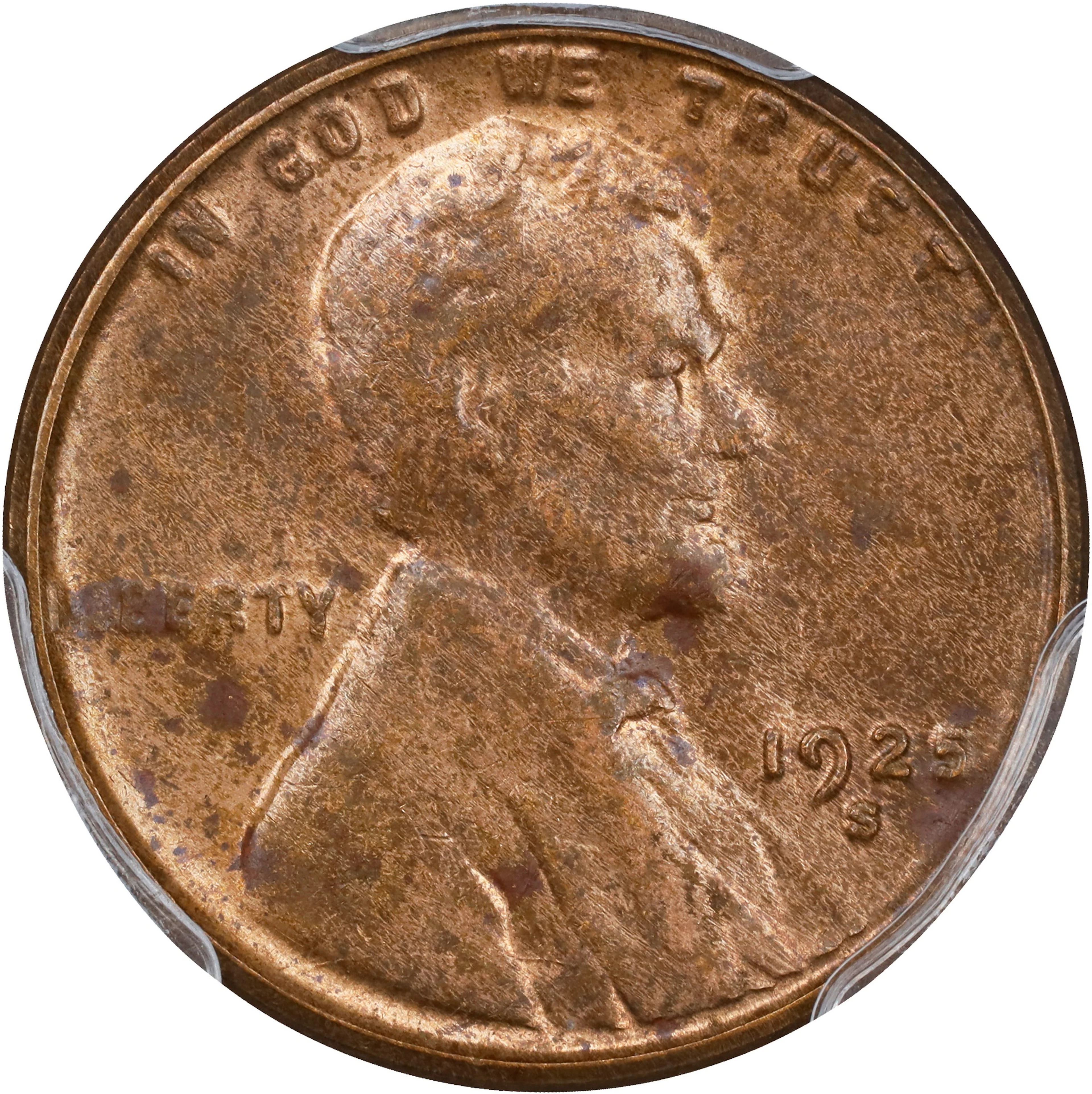 1925-S Lincoln Cent. MS-62 BN (PCGS).