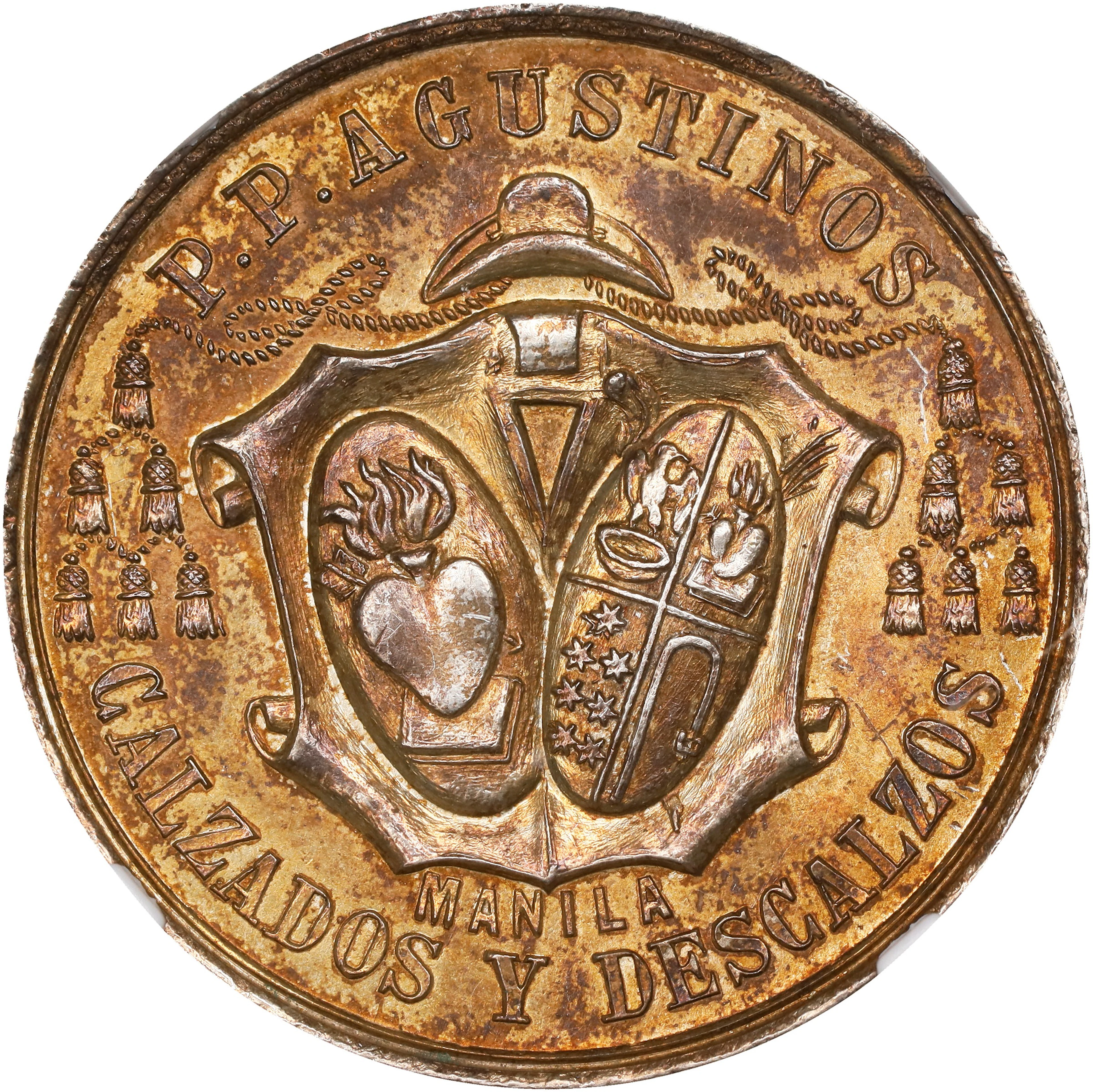 PHILIPPINES. Philippine Exhibition Silvered Bronze Medal, 1887. Alfonso