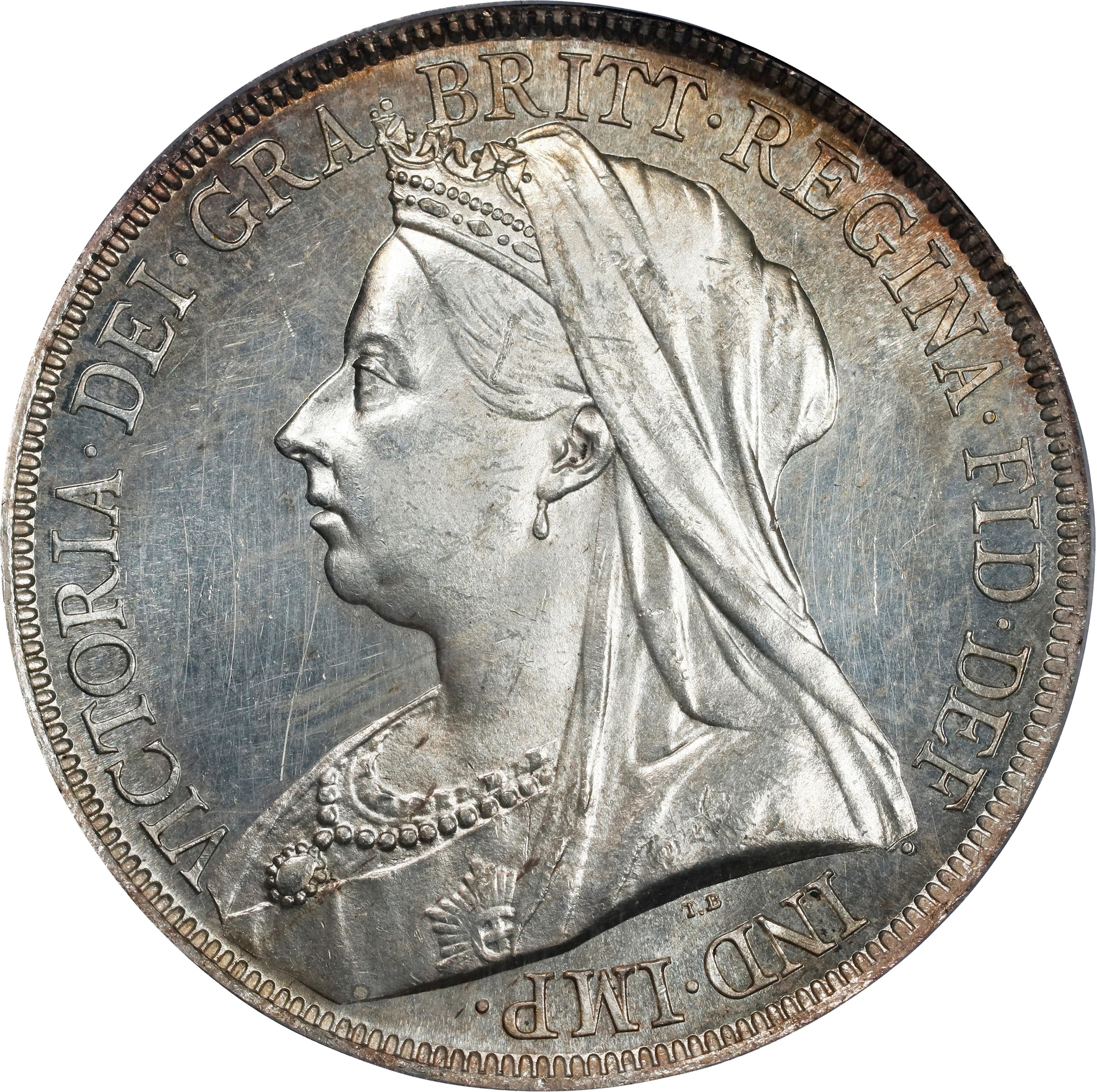 GREAT BRITAIN. Crown, 1893 Year LVI. London Mint. Victoria. PCGS MS-62.