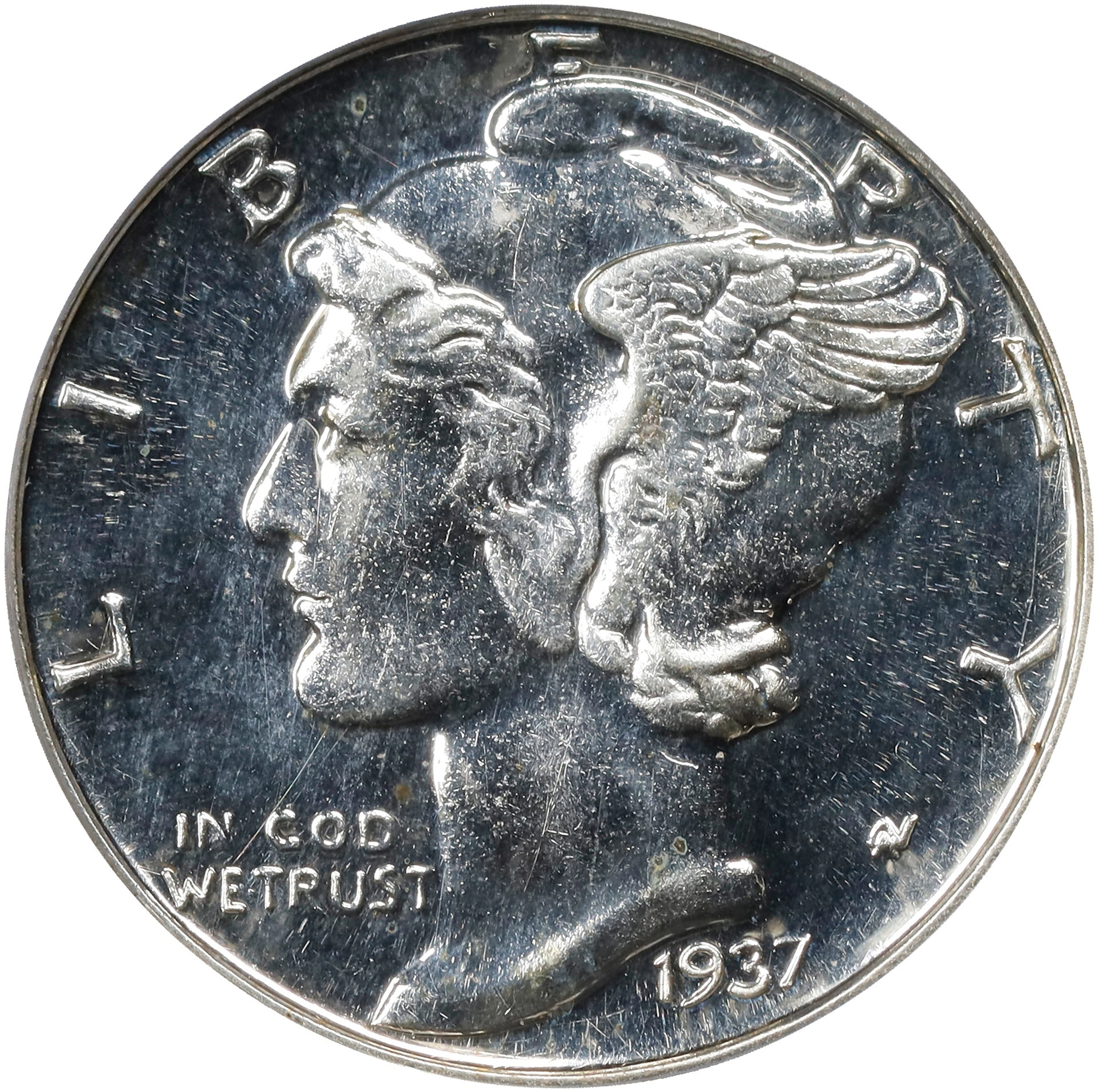 1937 Mercury Dime. Proof-65 (PCGS). OGH Generation 2.0 Doily.