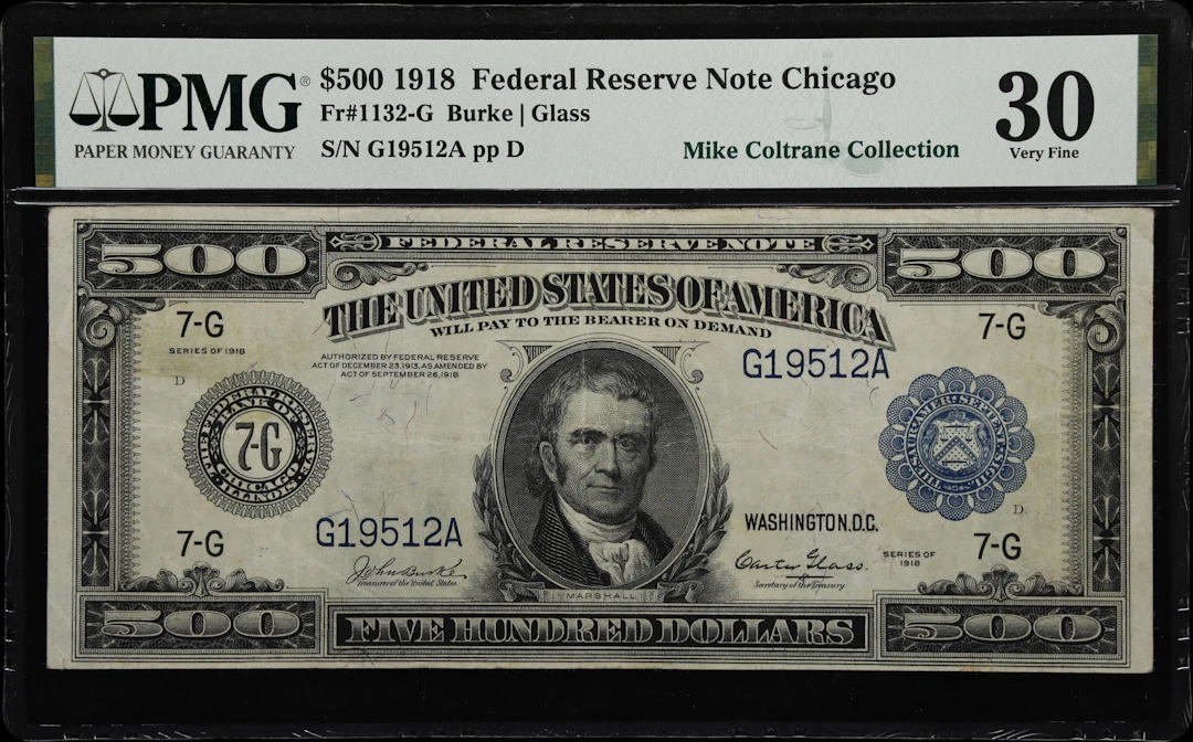 Fr. 1132-G. 1918 $500 Federal Reserve Note. Chicago. PMG Very Fine 30.