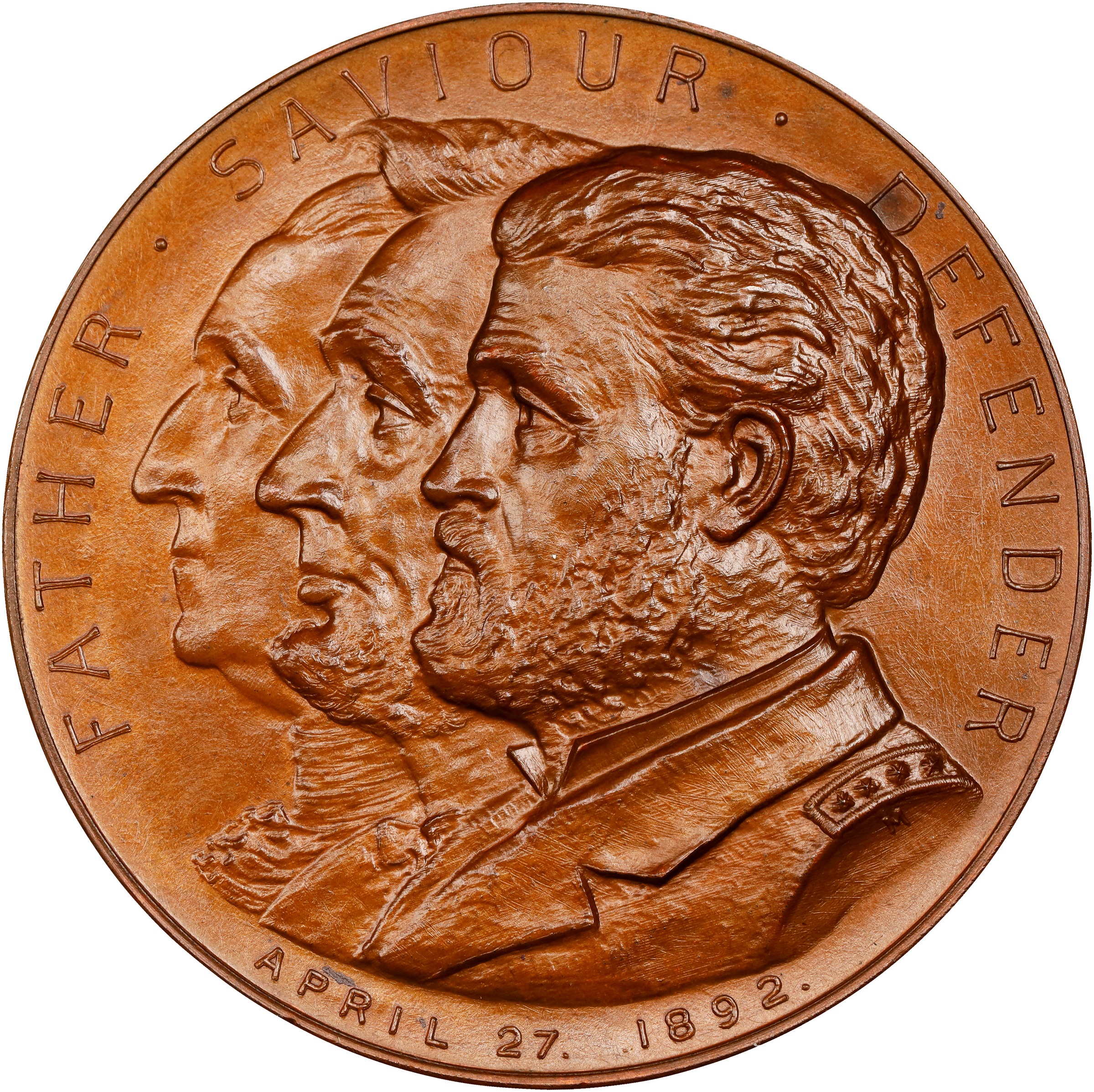 1892 Ulysses S. Grant Birthday Medal. Julian PR-18, Cunningham 20-140