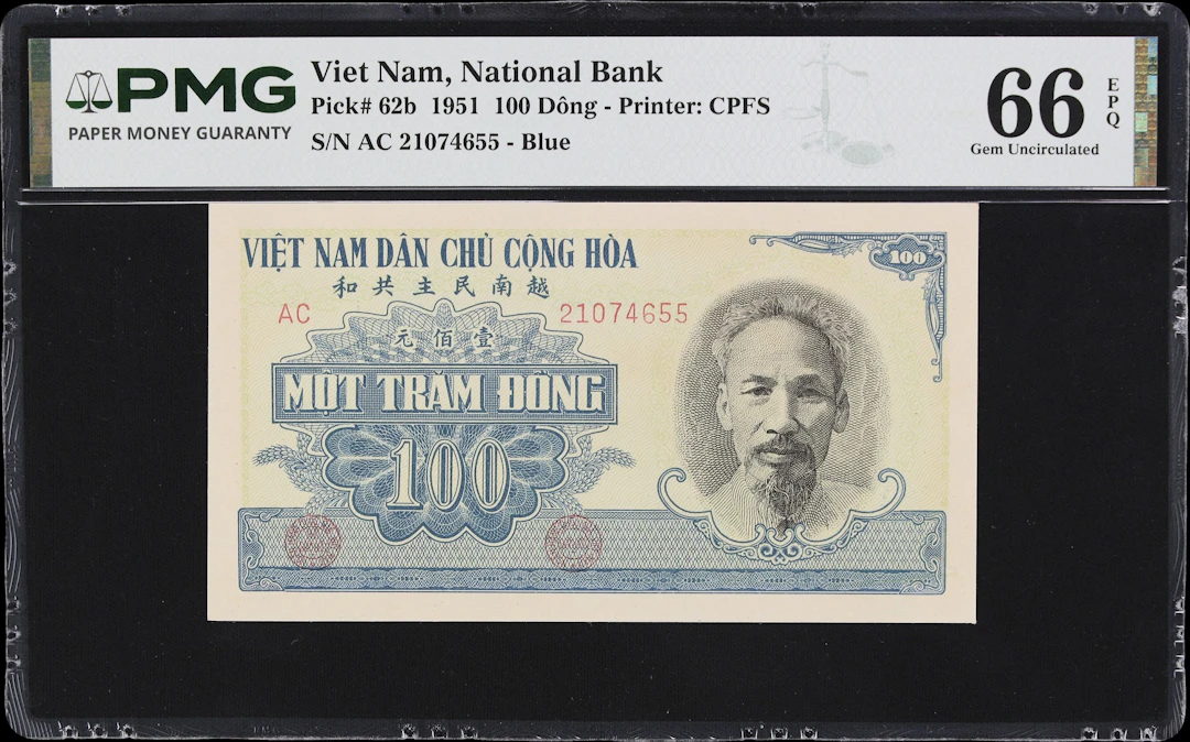 VIETNAM. National Bank of Vietnam. 100 Dong, 1951. P-62b. PMG Gem