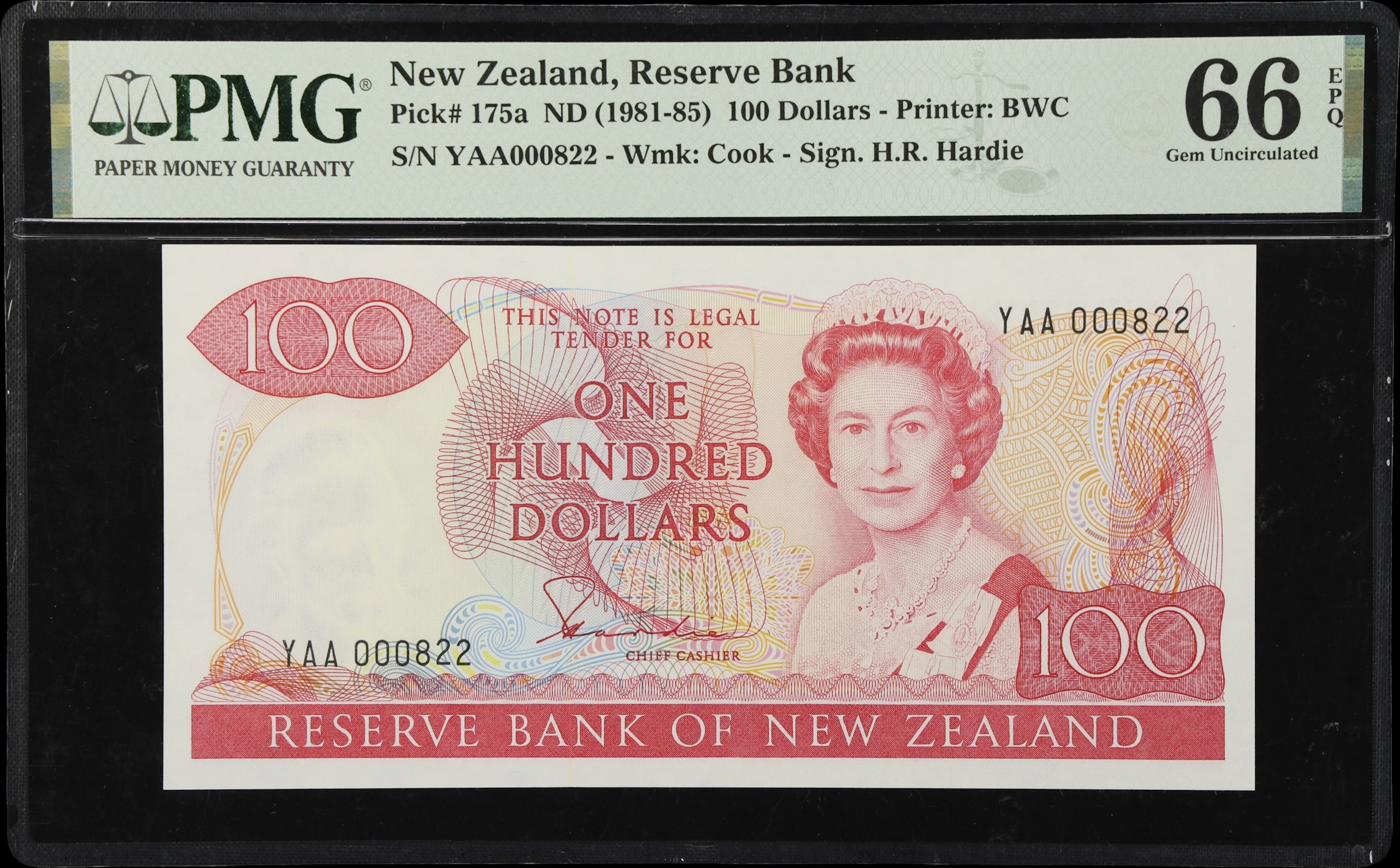 (◊) NEW ZEALAND. Reserve Bank of New Zealand. 100 Dollars, ND (1981-85).